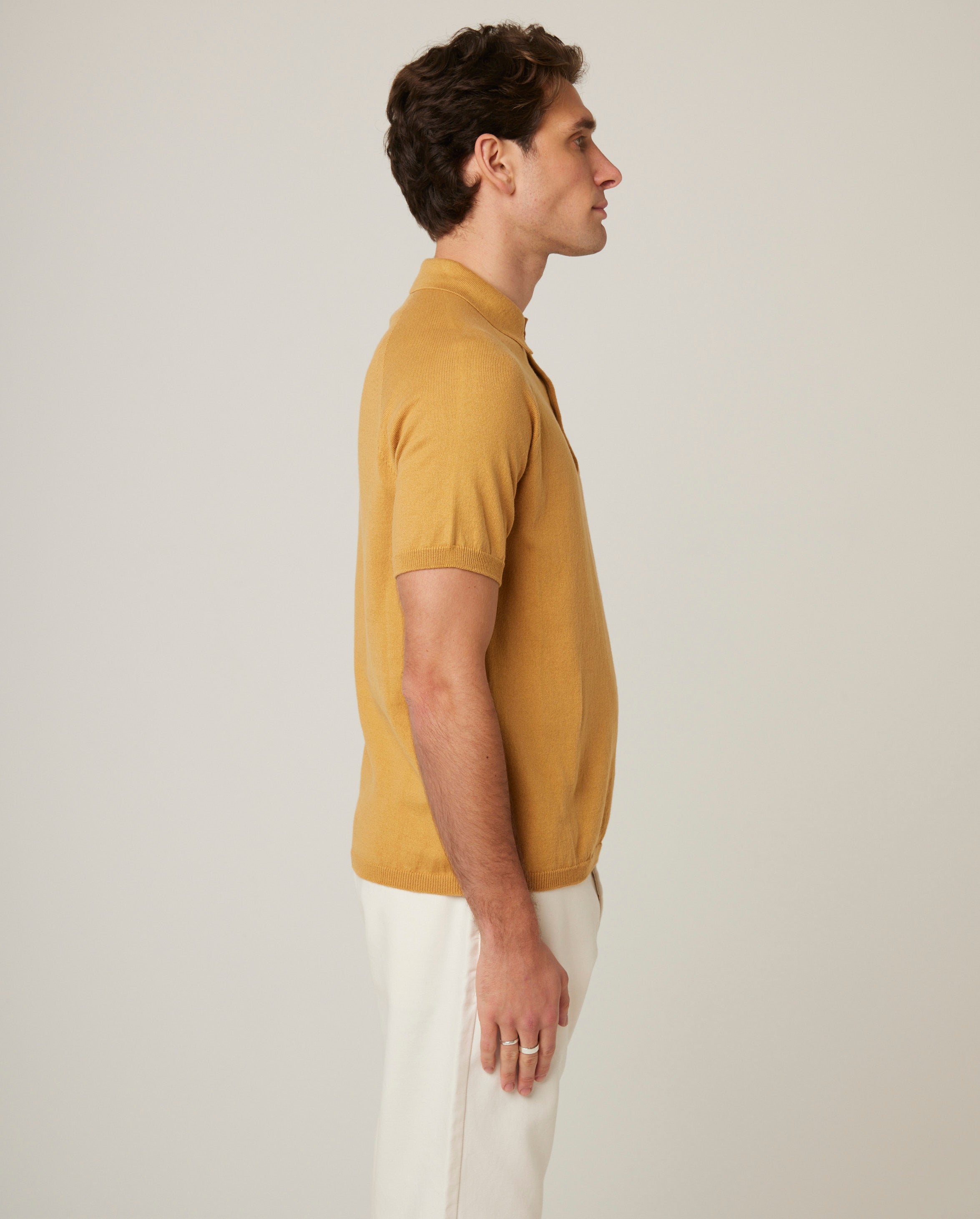 Image of model wearing Jones Polo Shirt 2.0. 