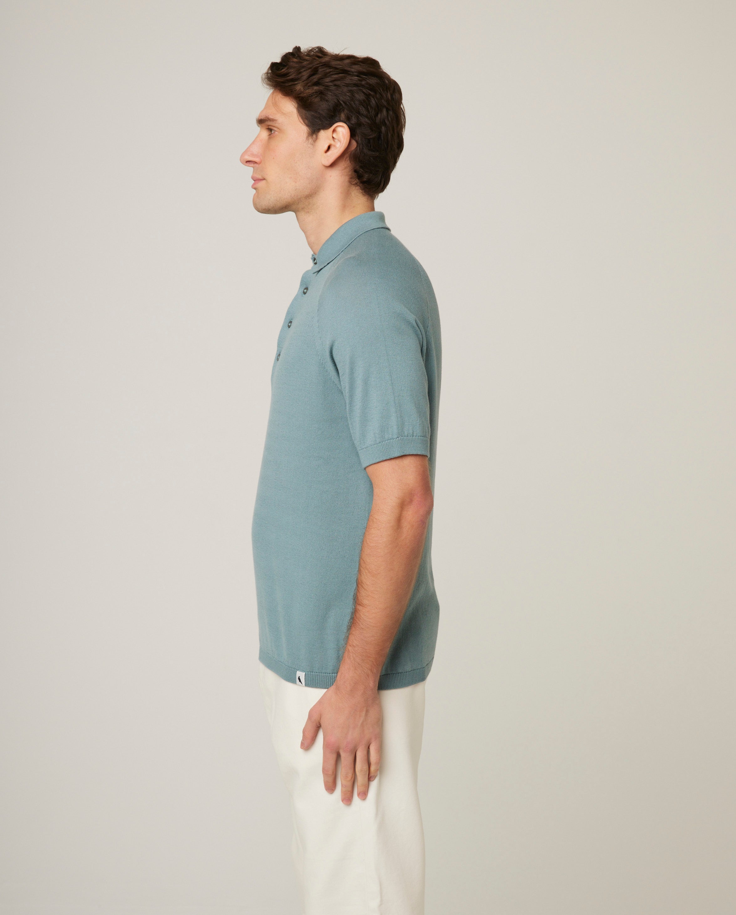 Image of model wearing Jones Polo Shirt 2.0. 