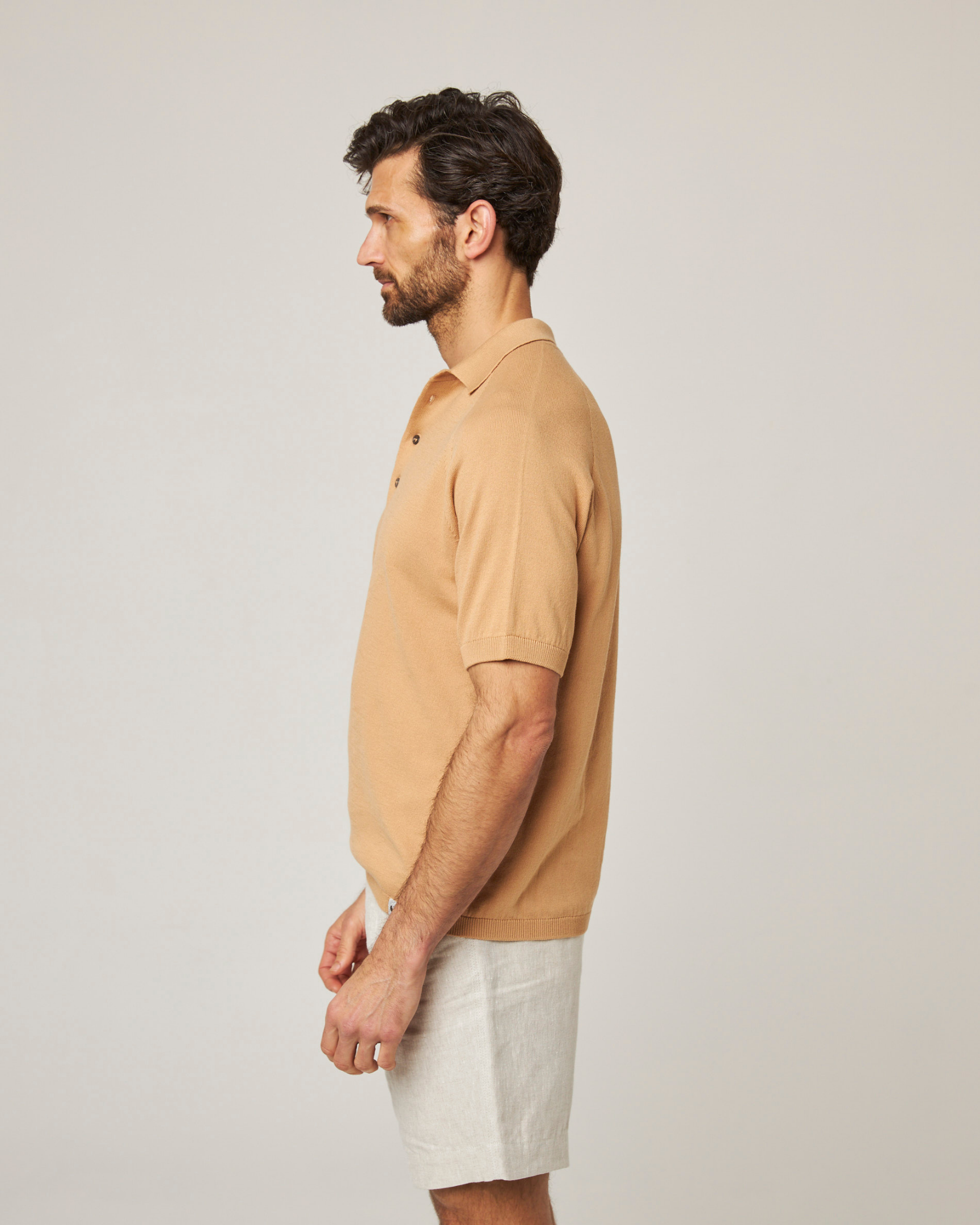 Image of model wearing Jones Polo Shirt 2.0. 