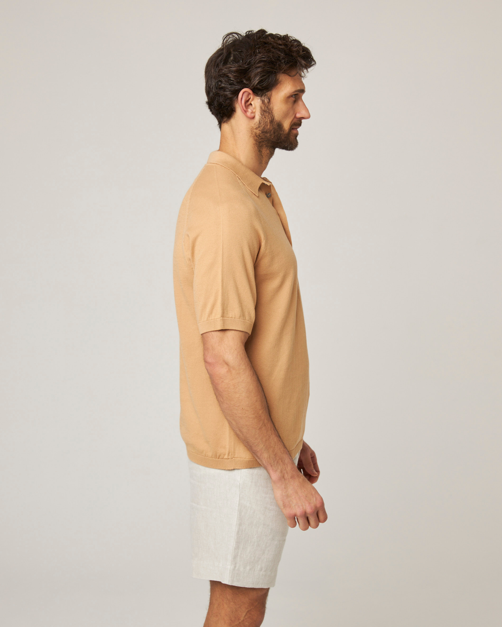 Image of model wearing Jones Polo Shirt 2.0. 