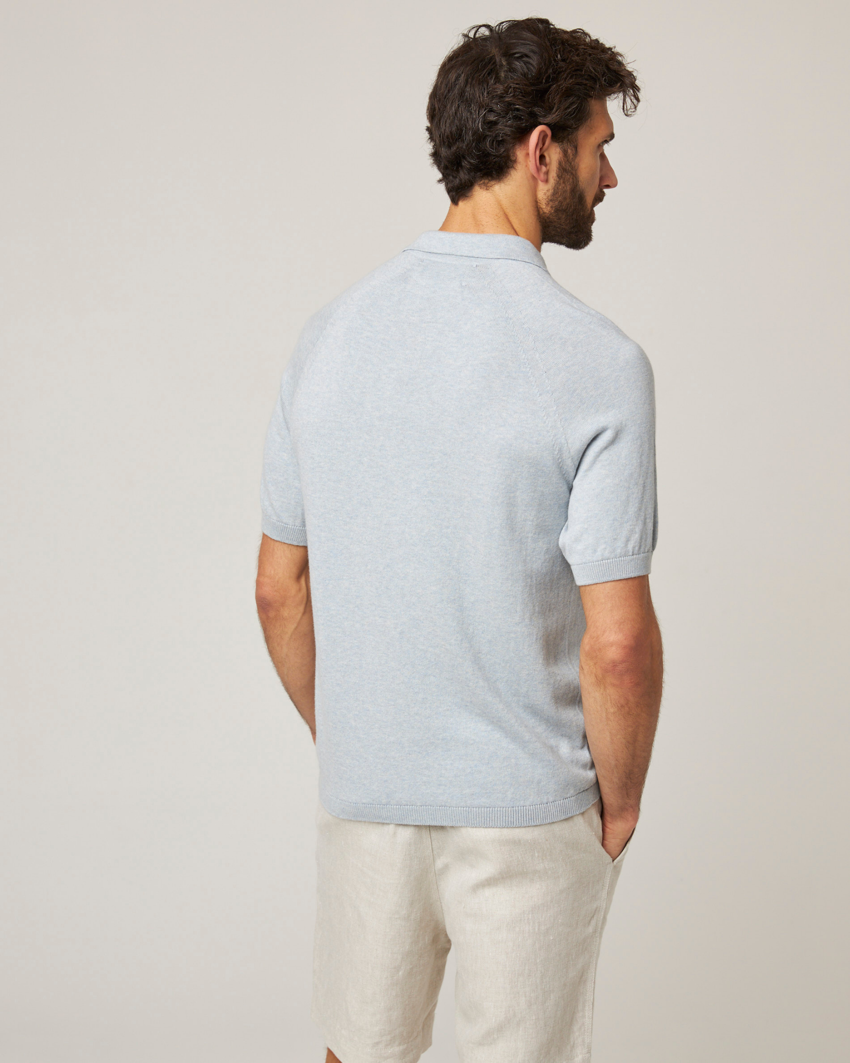 Image of model wearing Jones Polo Shirt 2.0. 