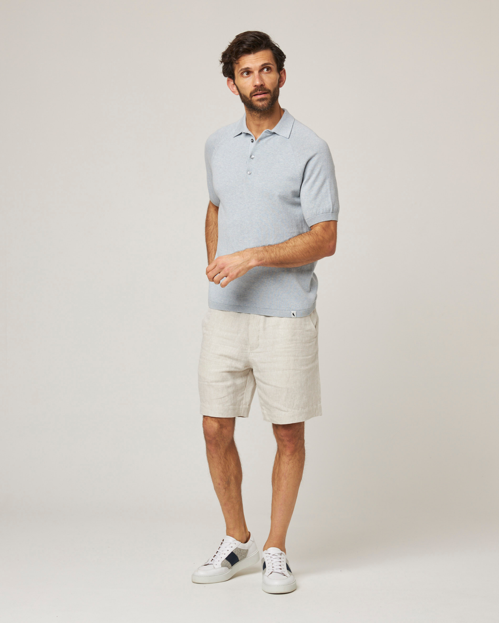 Image of model wearing Jones Polo Shirt 2.0. 