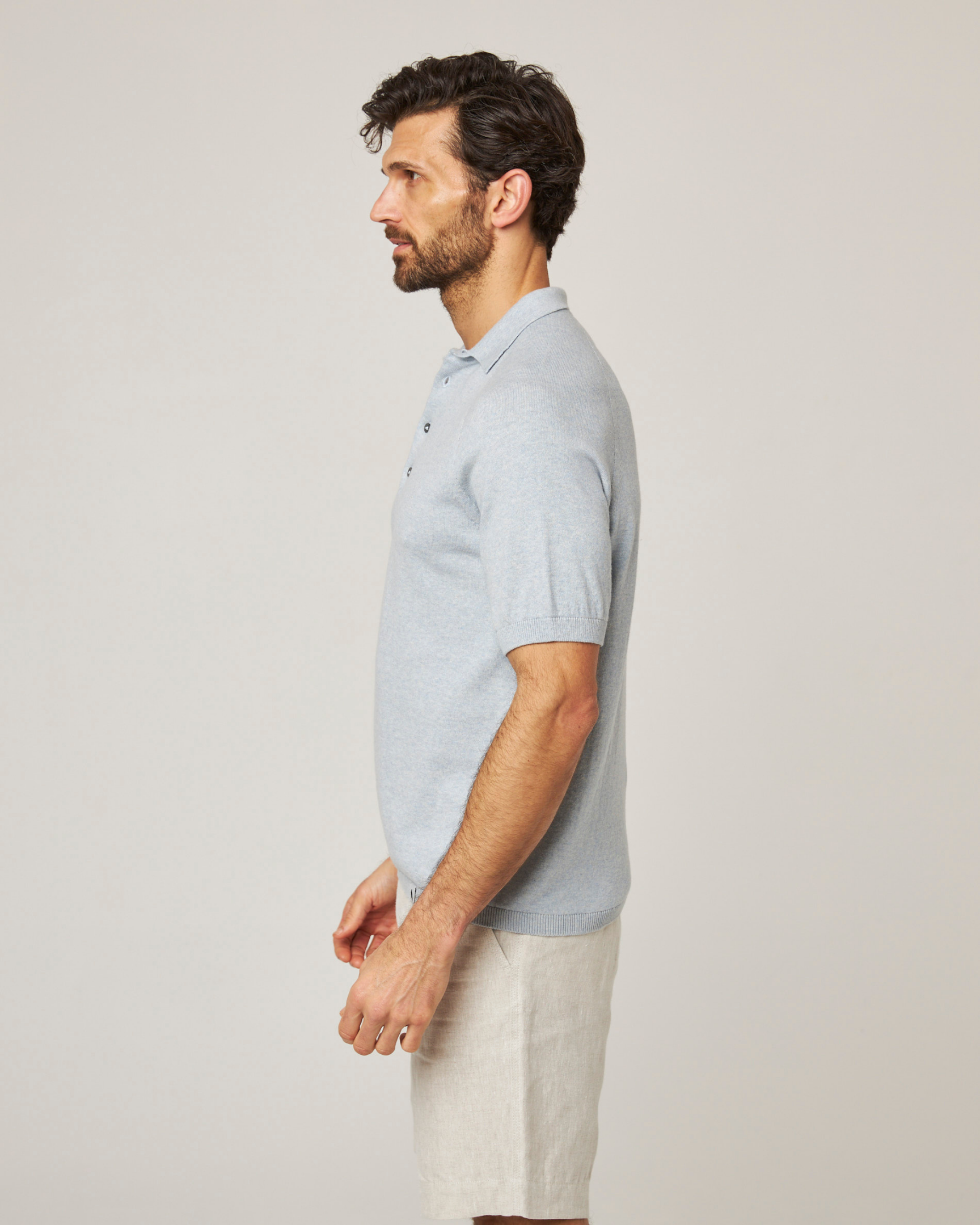Image of model wearing Jones Polo Shirt 2.0. 