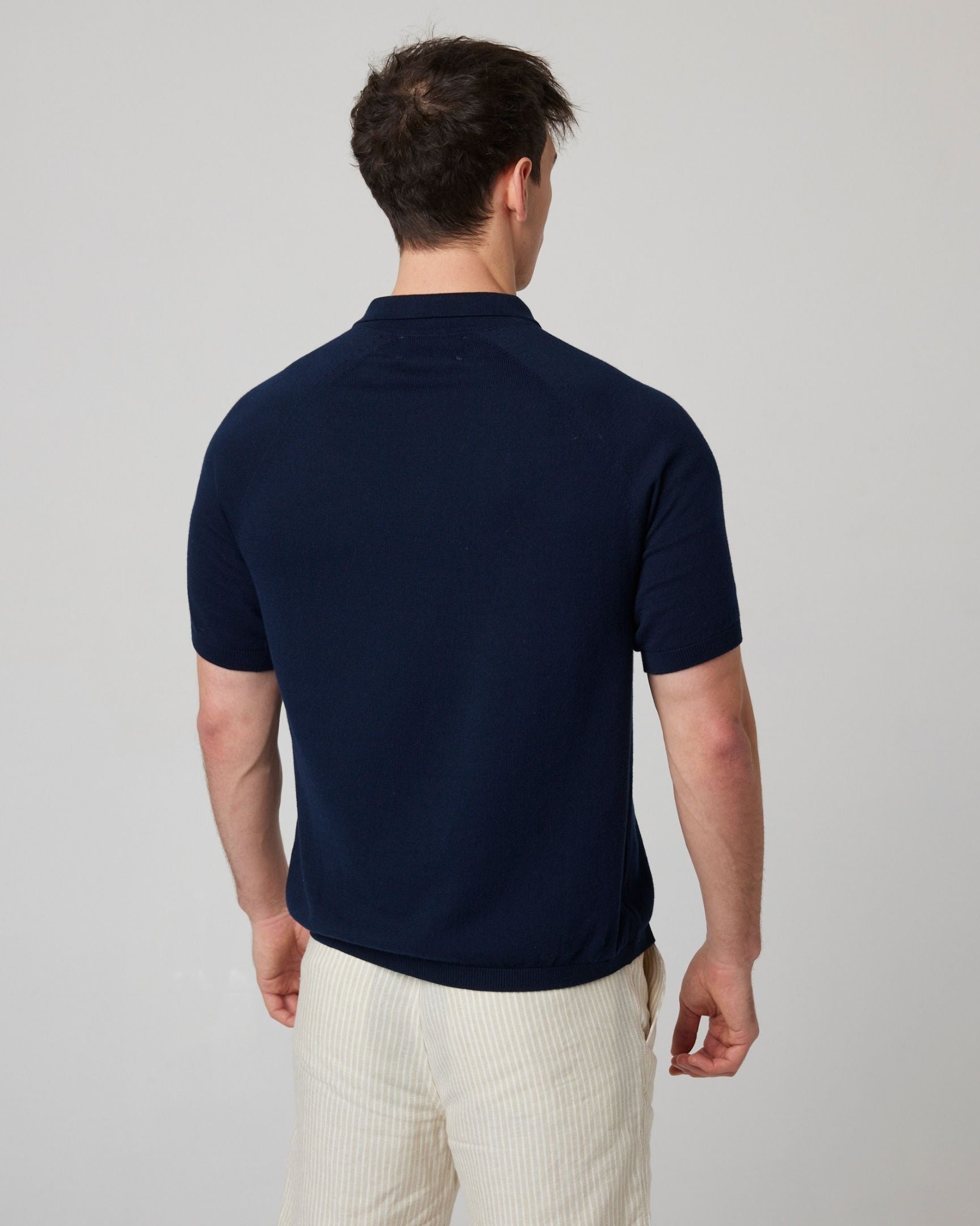 Image of model wearing Jones Polo Shirt 2.0. 