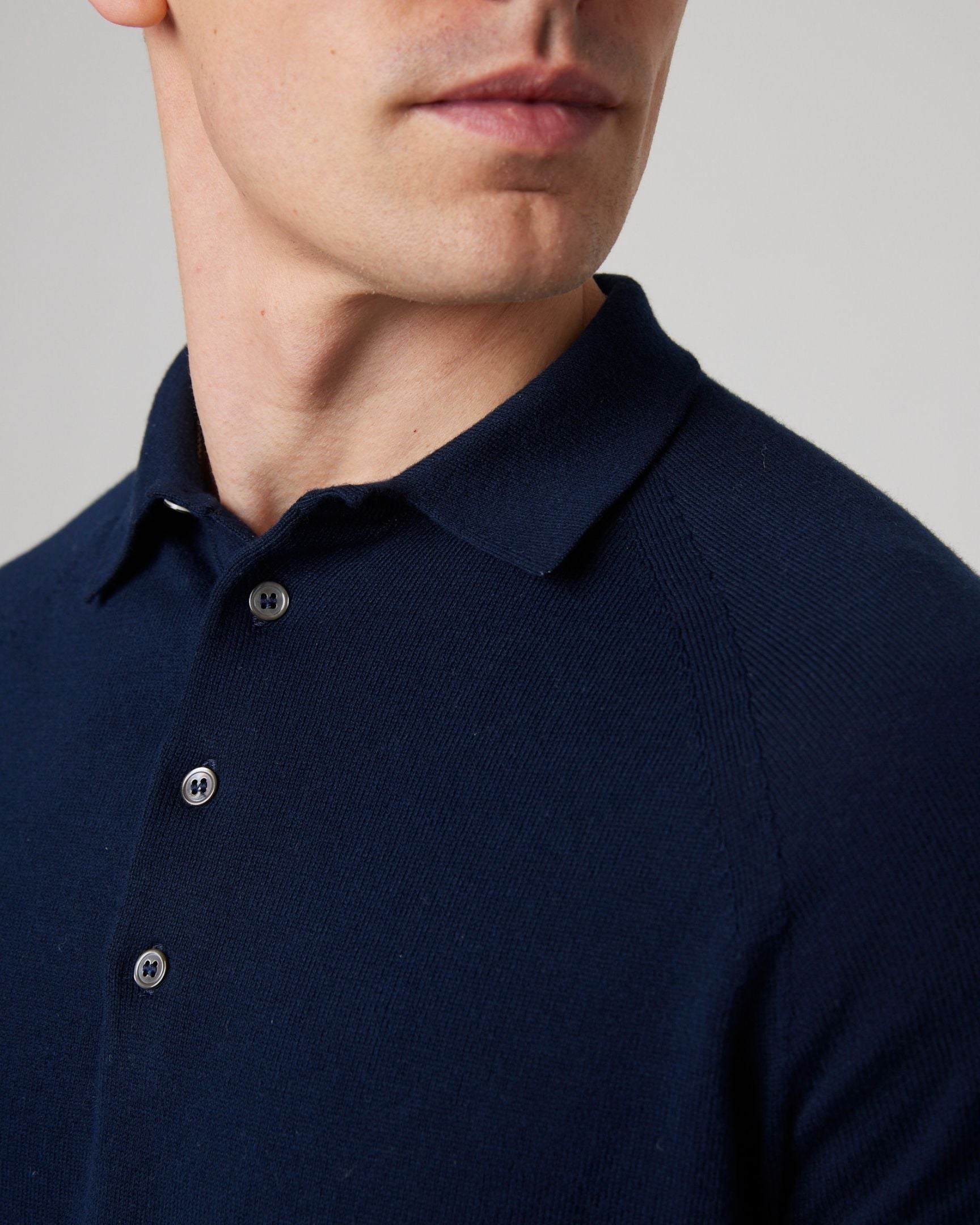 Image of model wearing Jones Polo Shirt 2.0. 