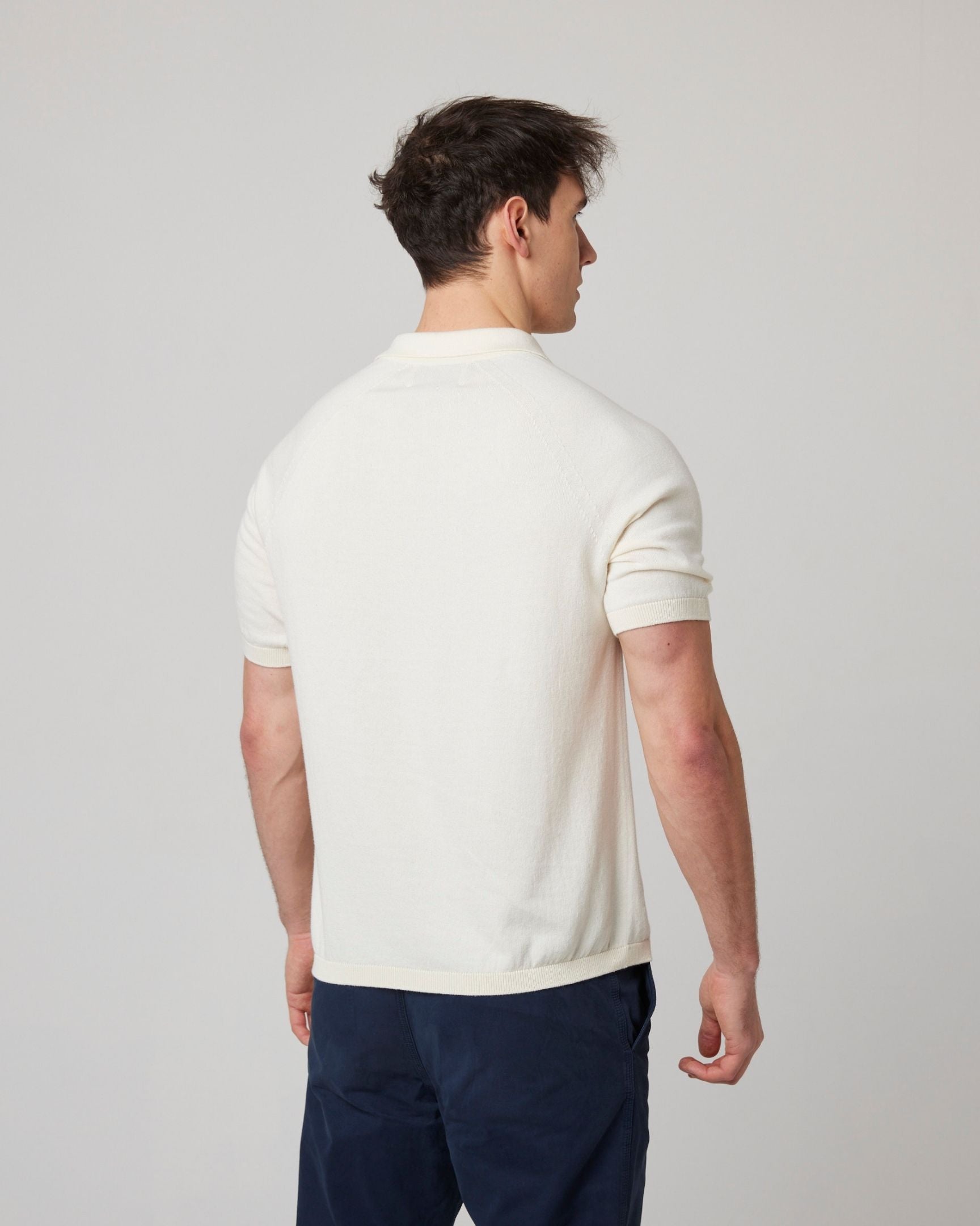 Image of model wearing Jones Polo Shirt 2.0. 