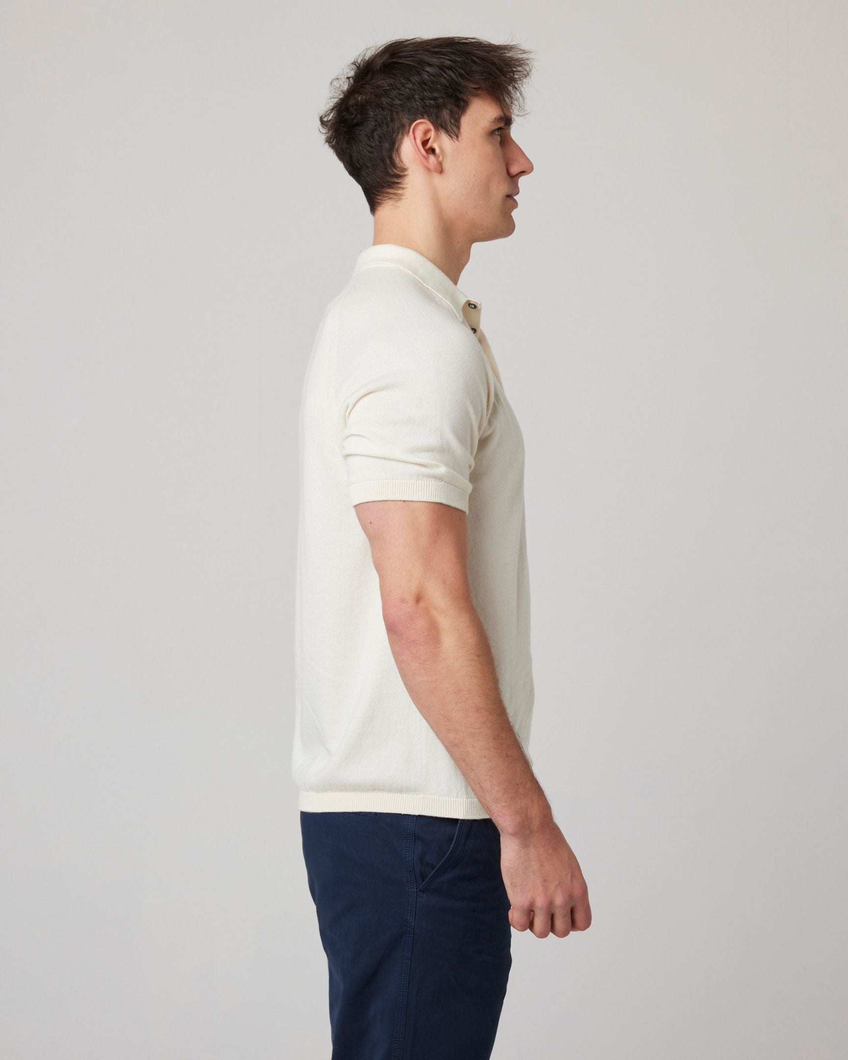 Image of model wearing Jones Polo Shirt 2.0. 