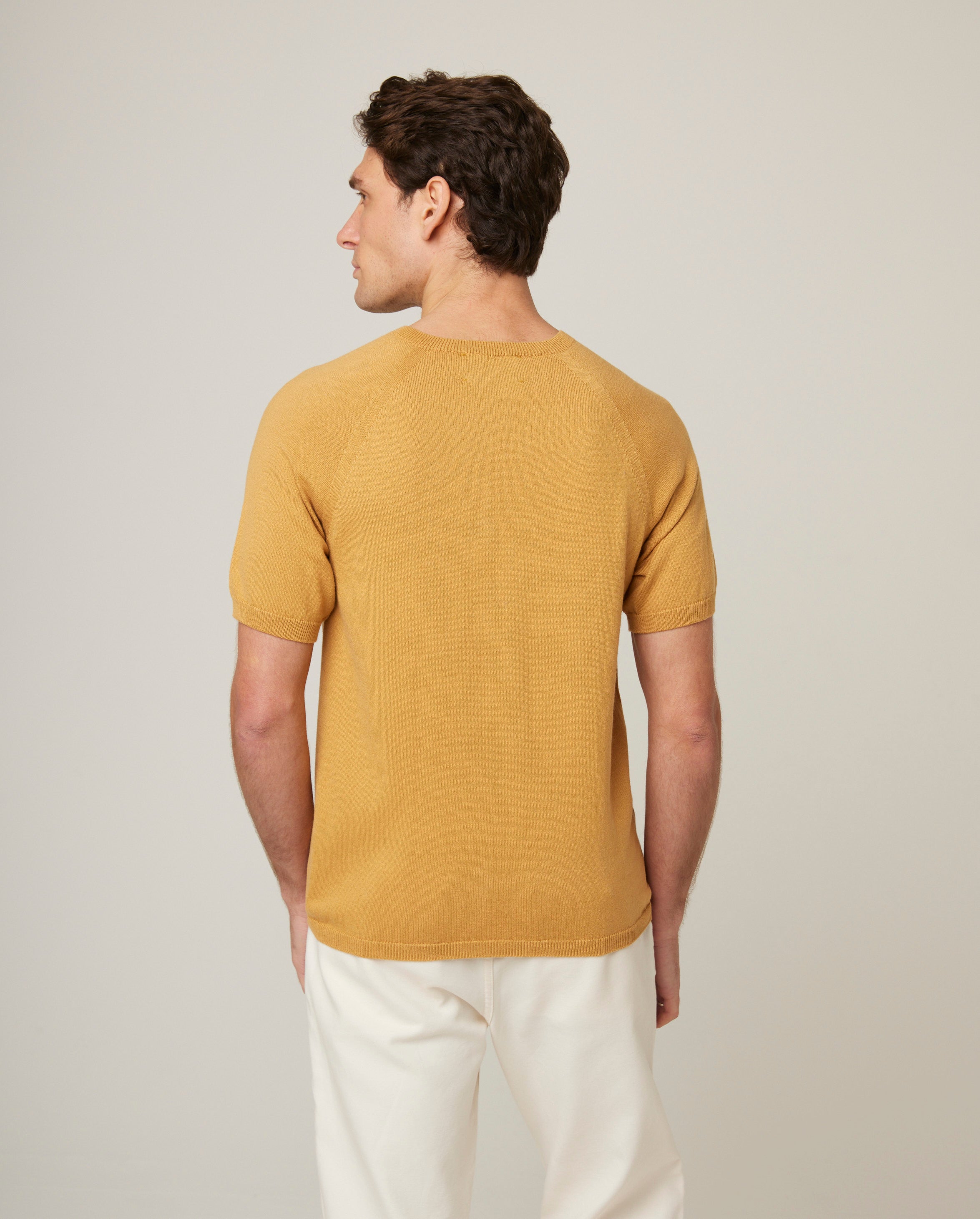 Image of model wearing Knitted Cotton T-shirt. 