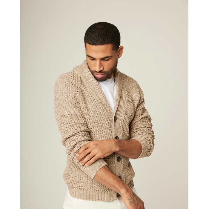 Linen cardigan top mens