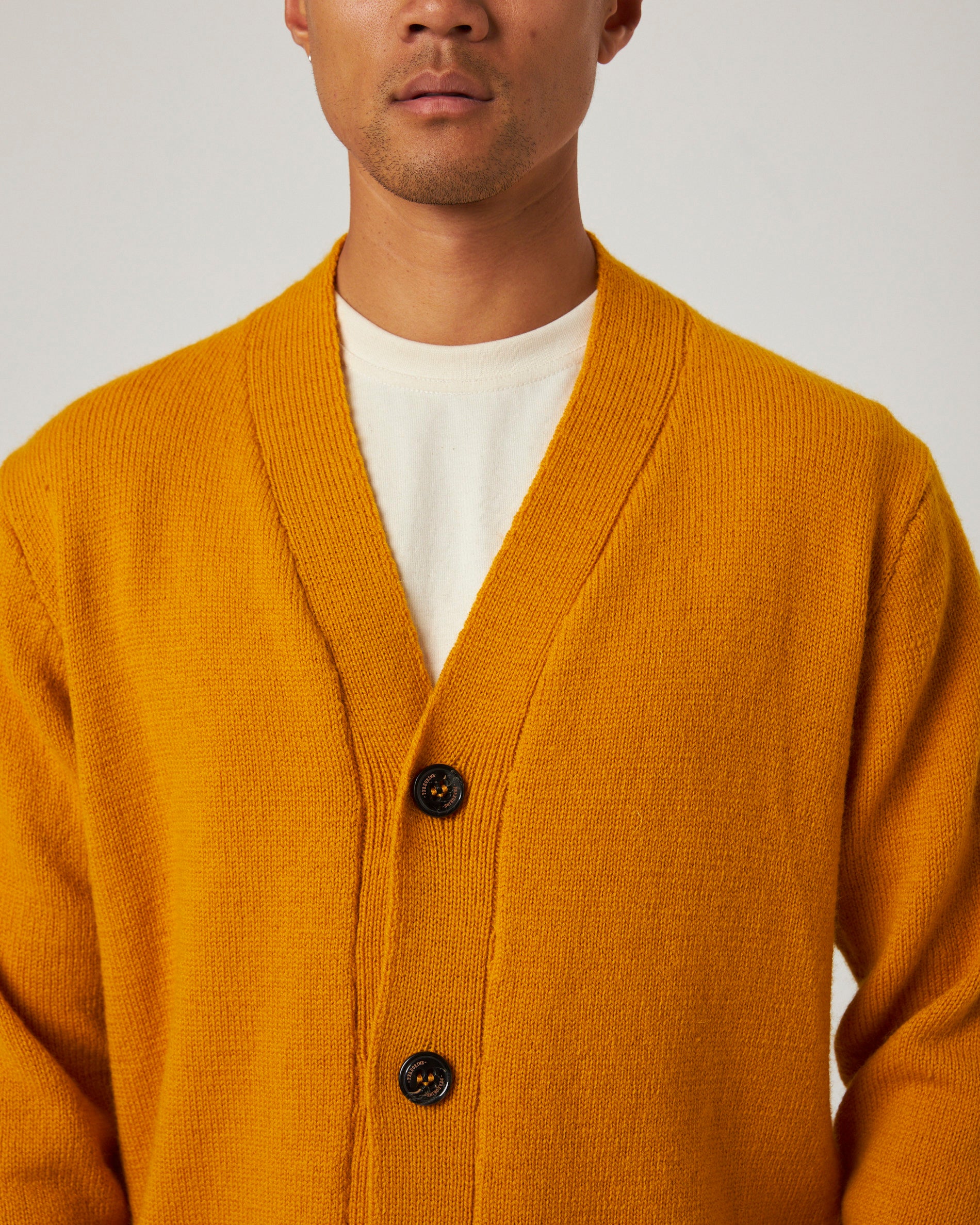 Image of model wearing Makers Cardigan. 