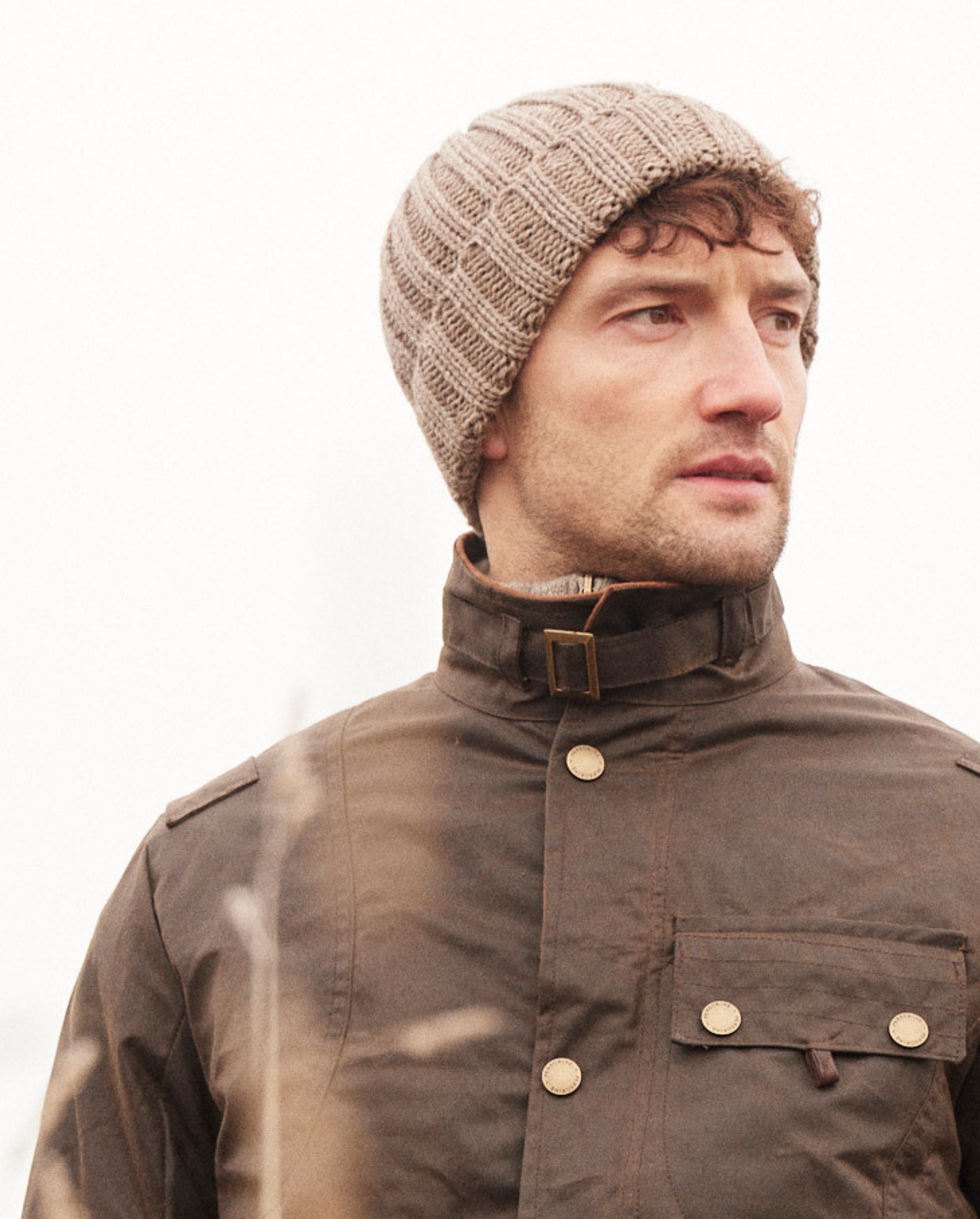 Image of model wearing Milliner Ribbed Beanie. One Size