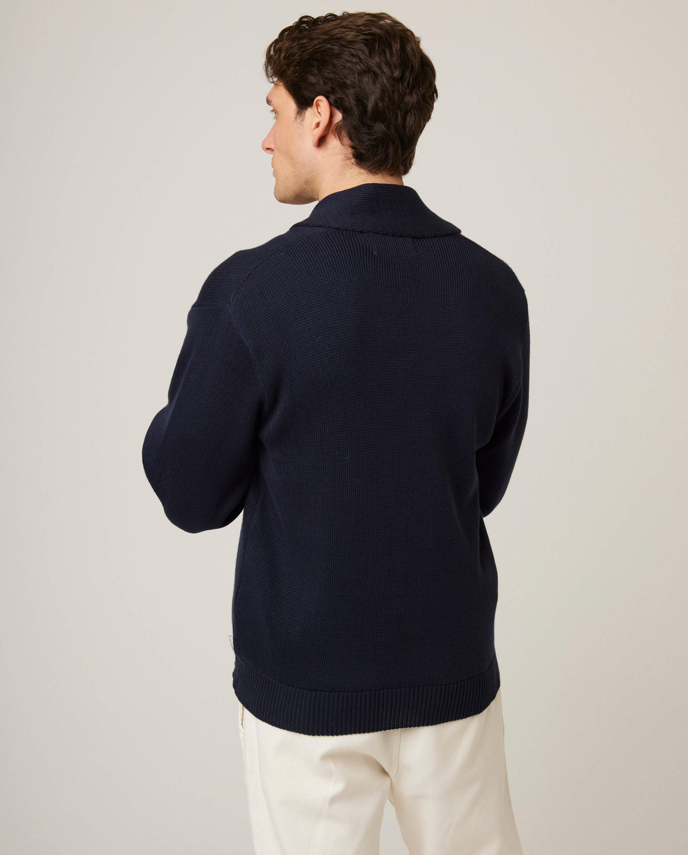 Image of model wearing Richmond Cardigan. 