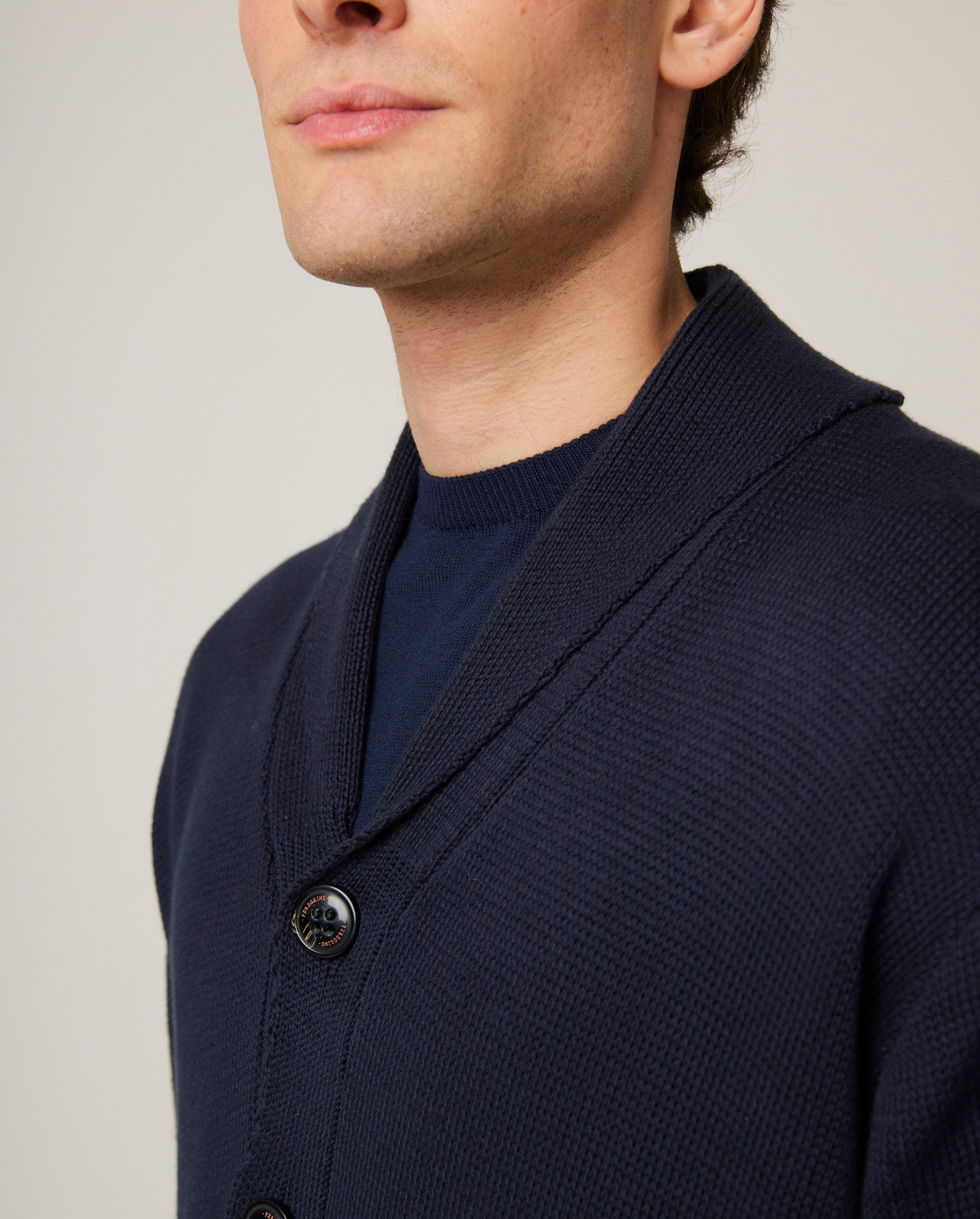 Image of model wearing Richmond Cardigan. 