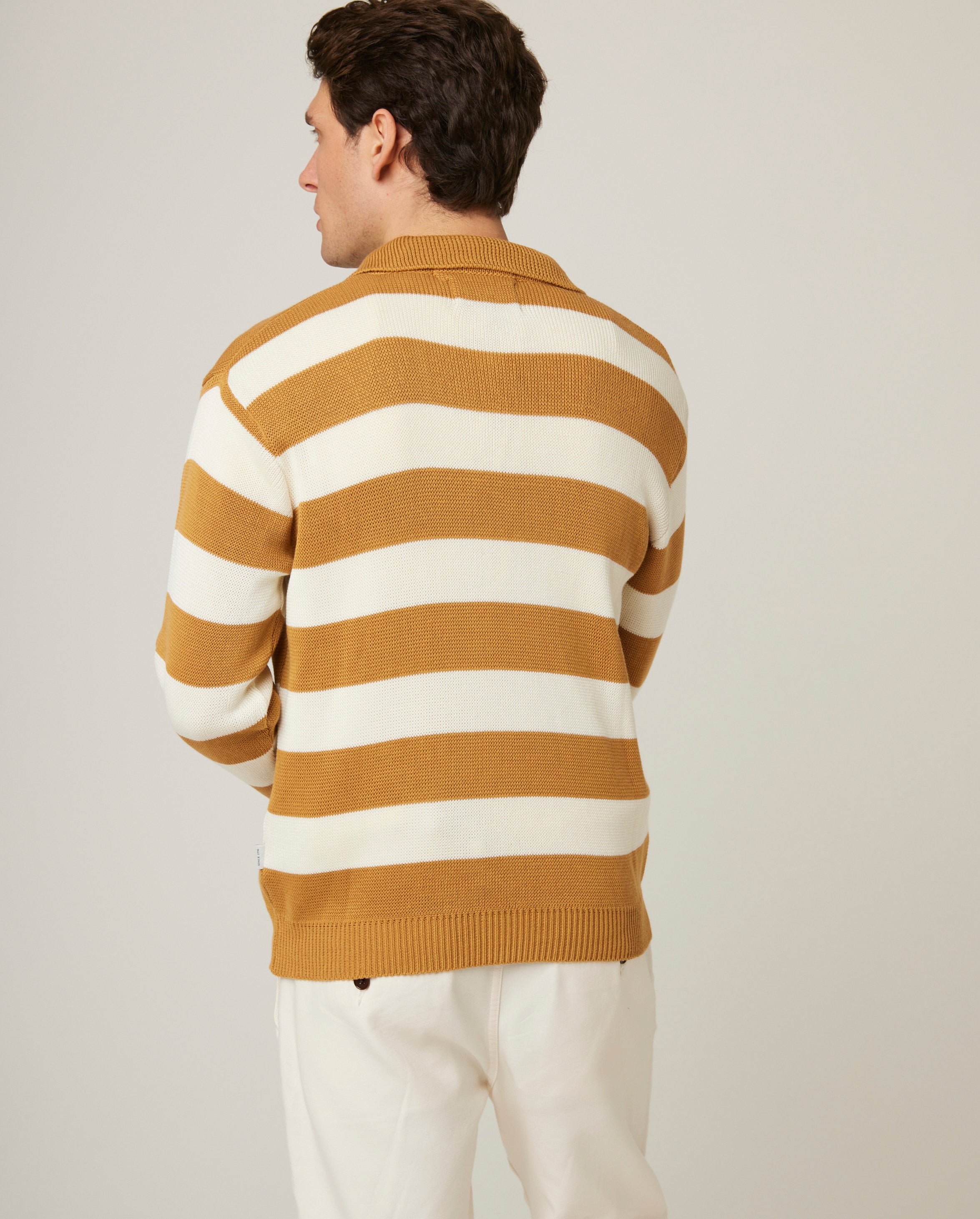 Image of model wearing Richmond Quarter Zip Jumper. 