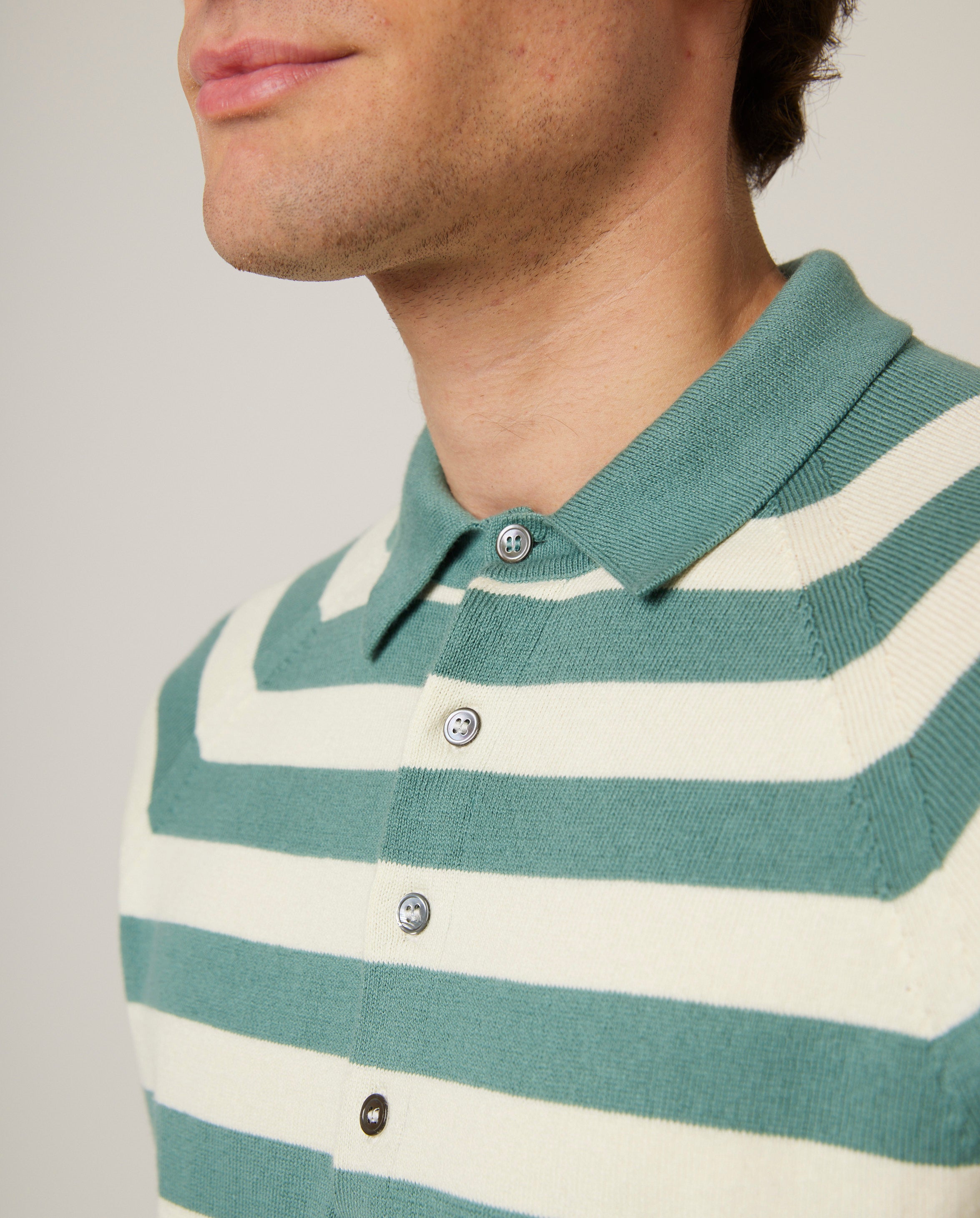 Image of model wearing Rugby Polo Shirt. 