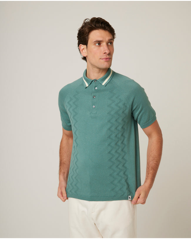 Textured Cotton Polo Shirt