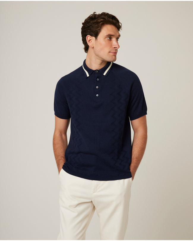 Textured Cotton Polo Shirt