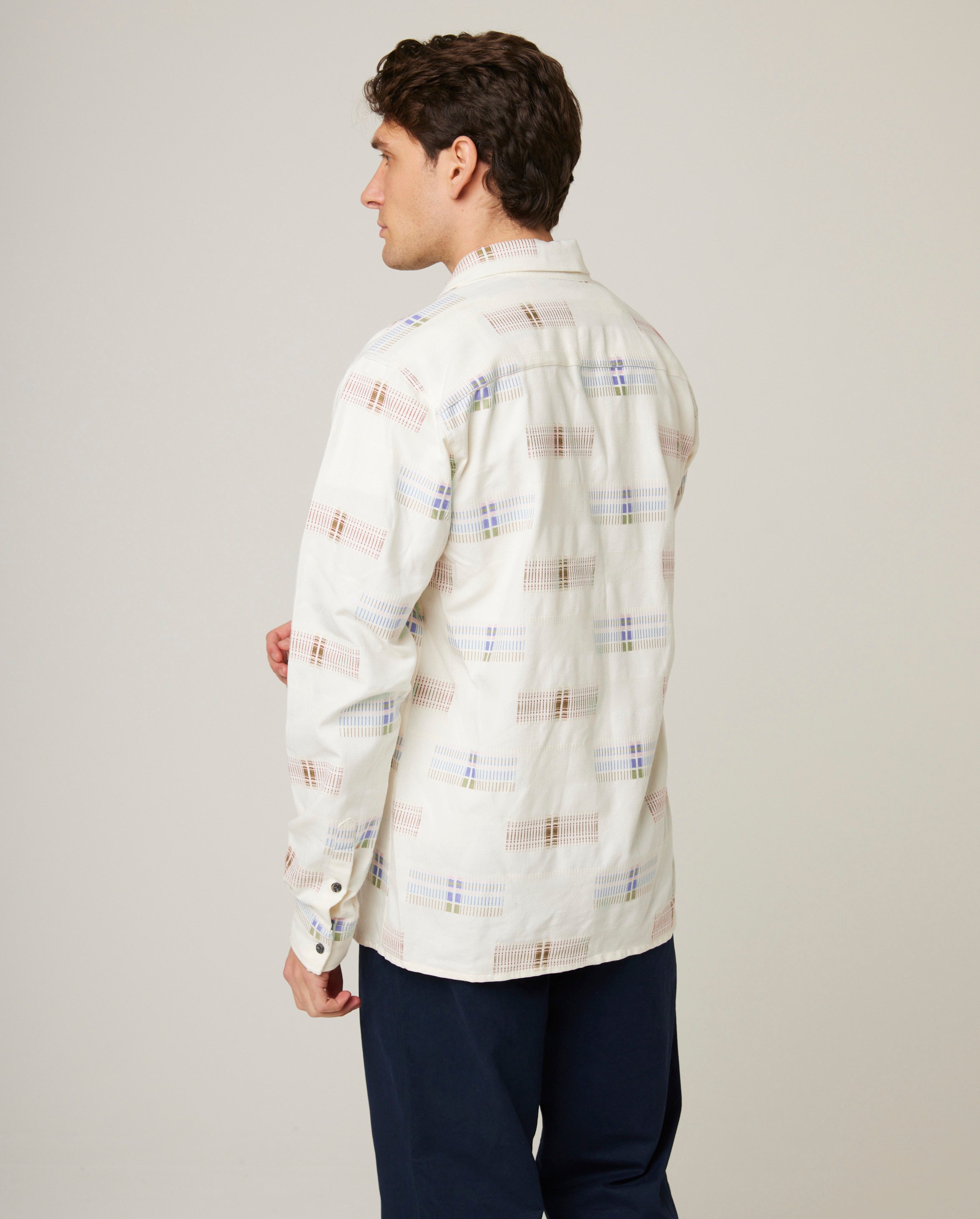 Image of model wearing Smock Shirt. 