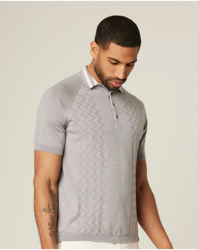 Textured Wool Polo Shirt