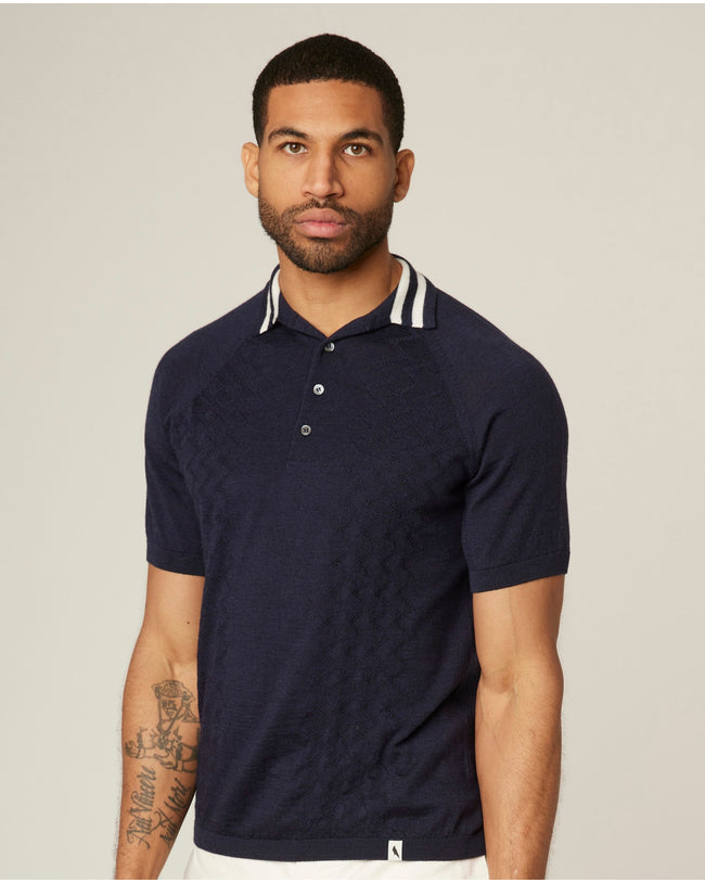 Textured Wool Polo Shirt