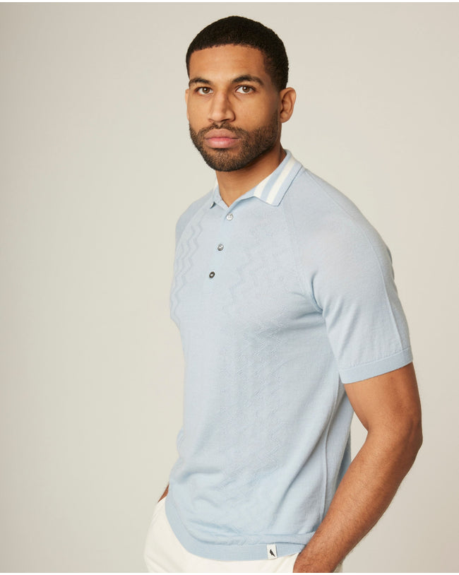 Textured Wool Polo Shirt