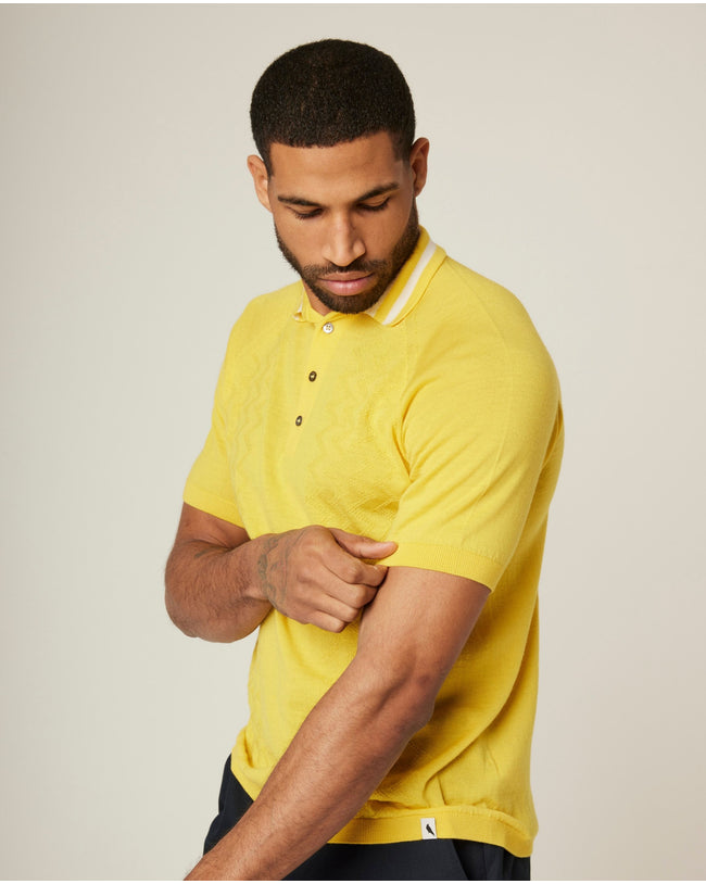 Textured Wool Polo Shirt