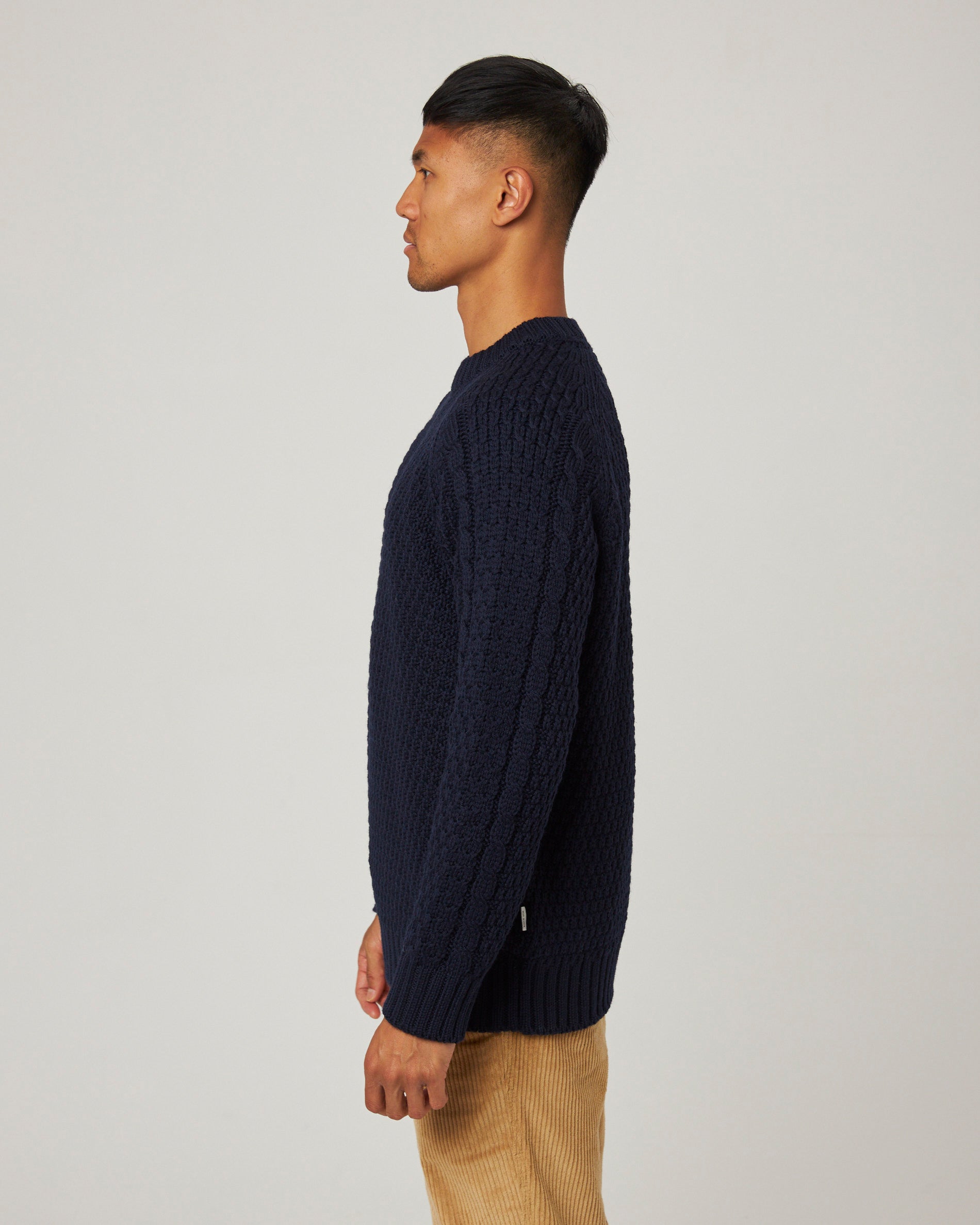 Image of model wearing Winston Crew Jumper. 