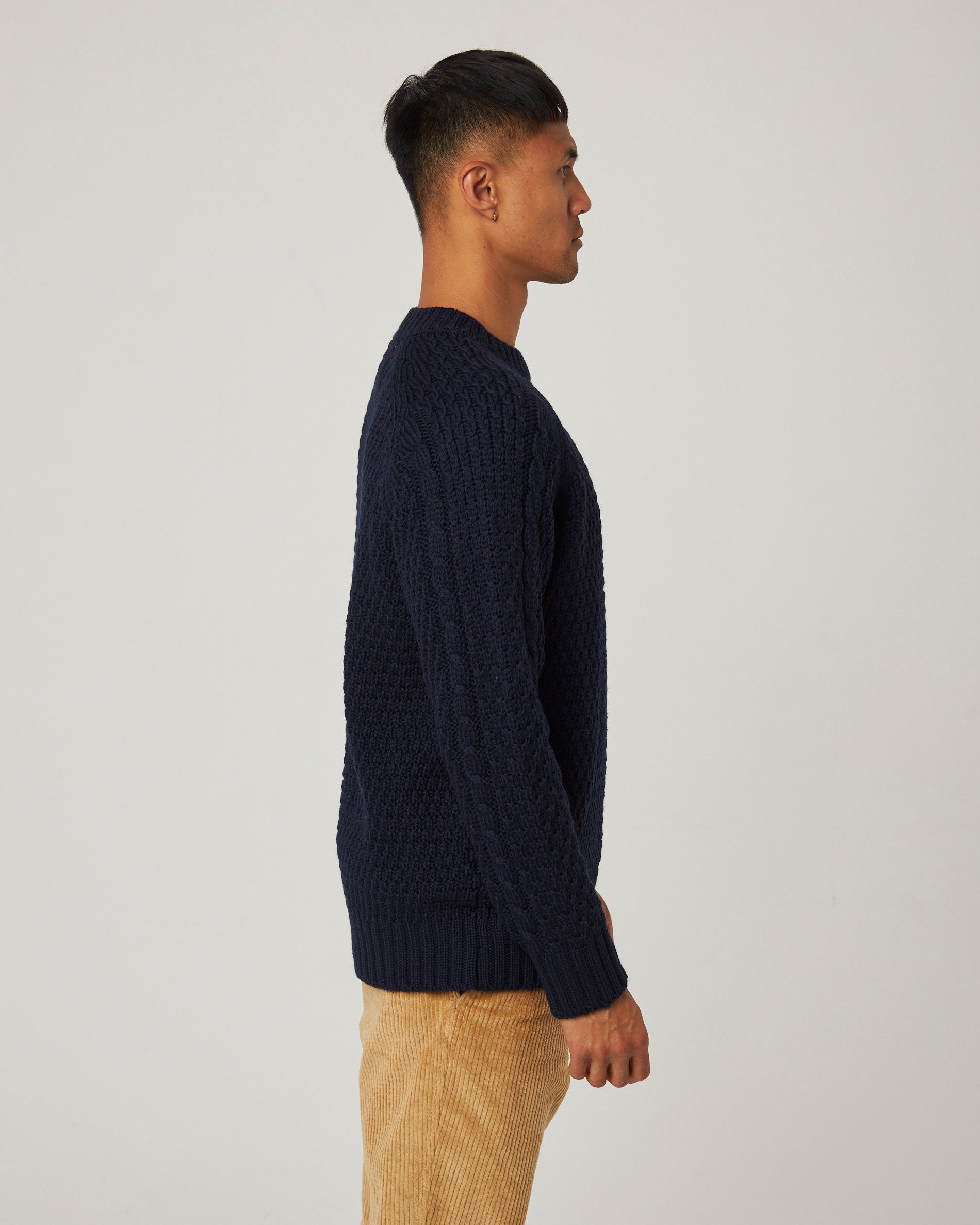 Image of model wearing Winston Crew Jumper. 