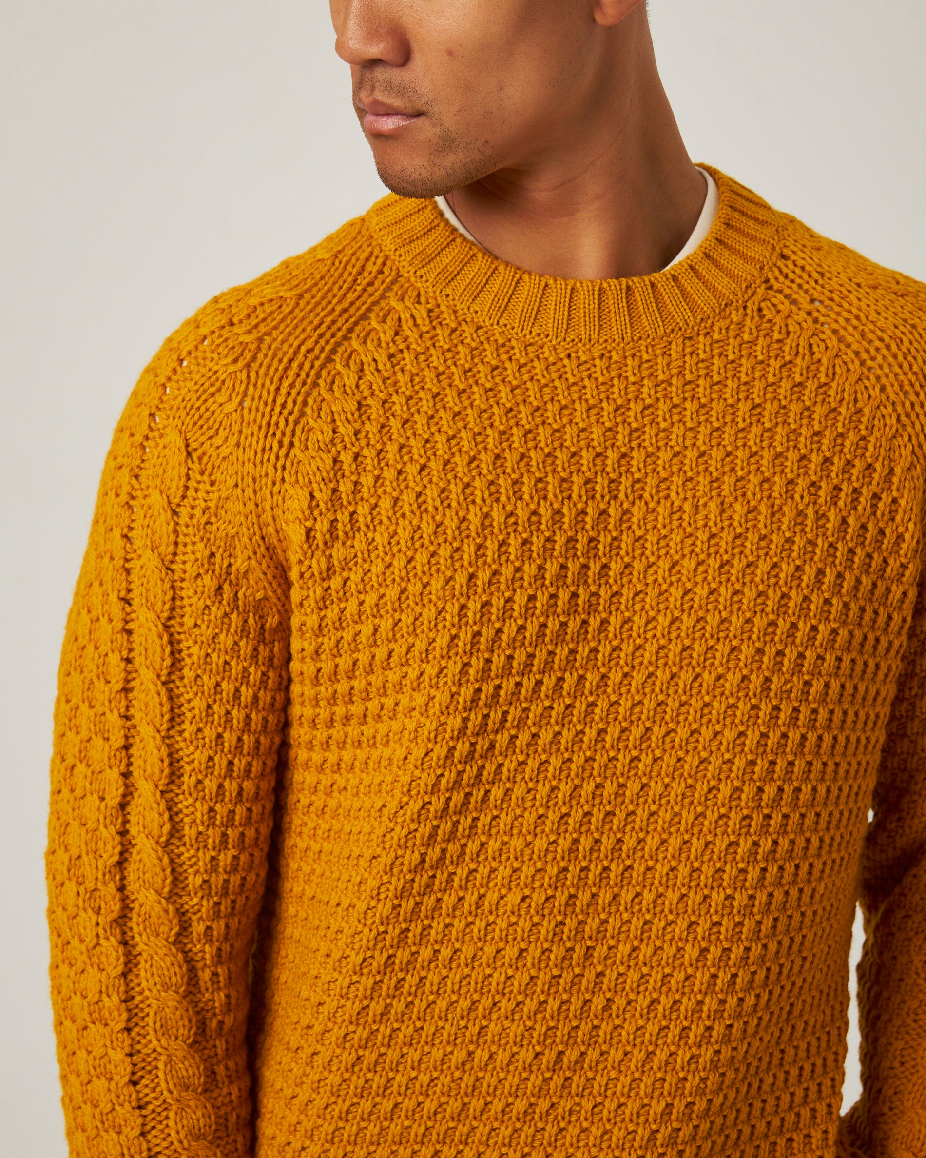 Image of model wearing Winston Crew Jumper. 