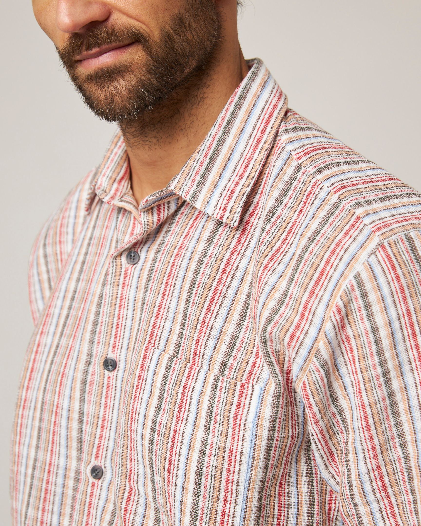 Image of model wearing Beach Shirt. 