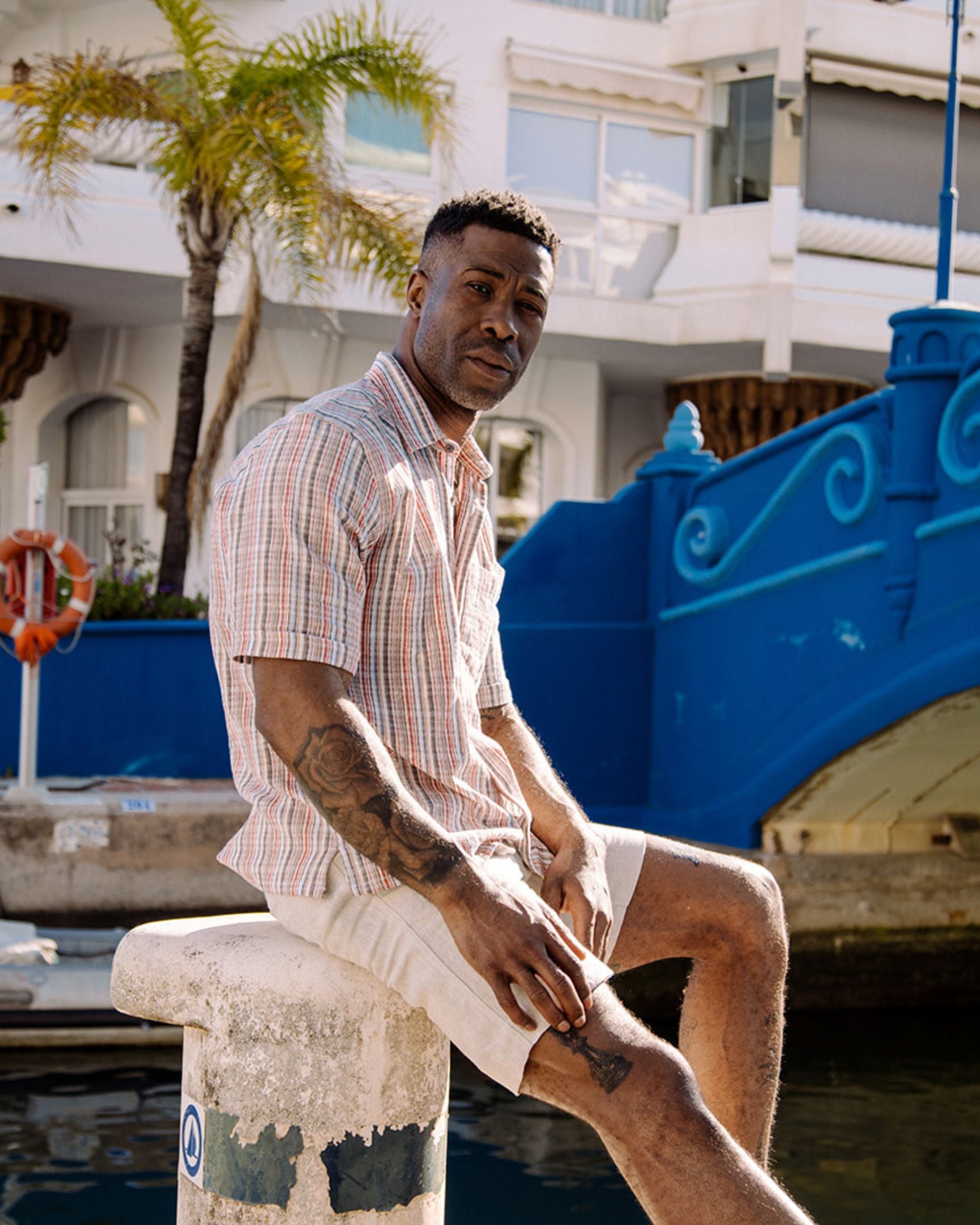 Image of model wearing Beach Shirt. 