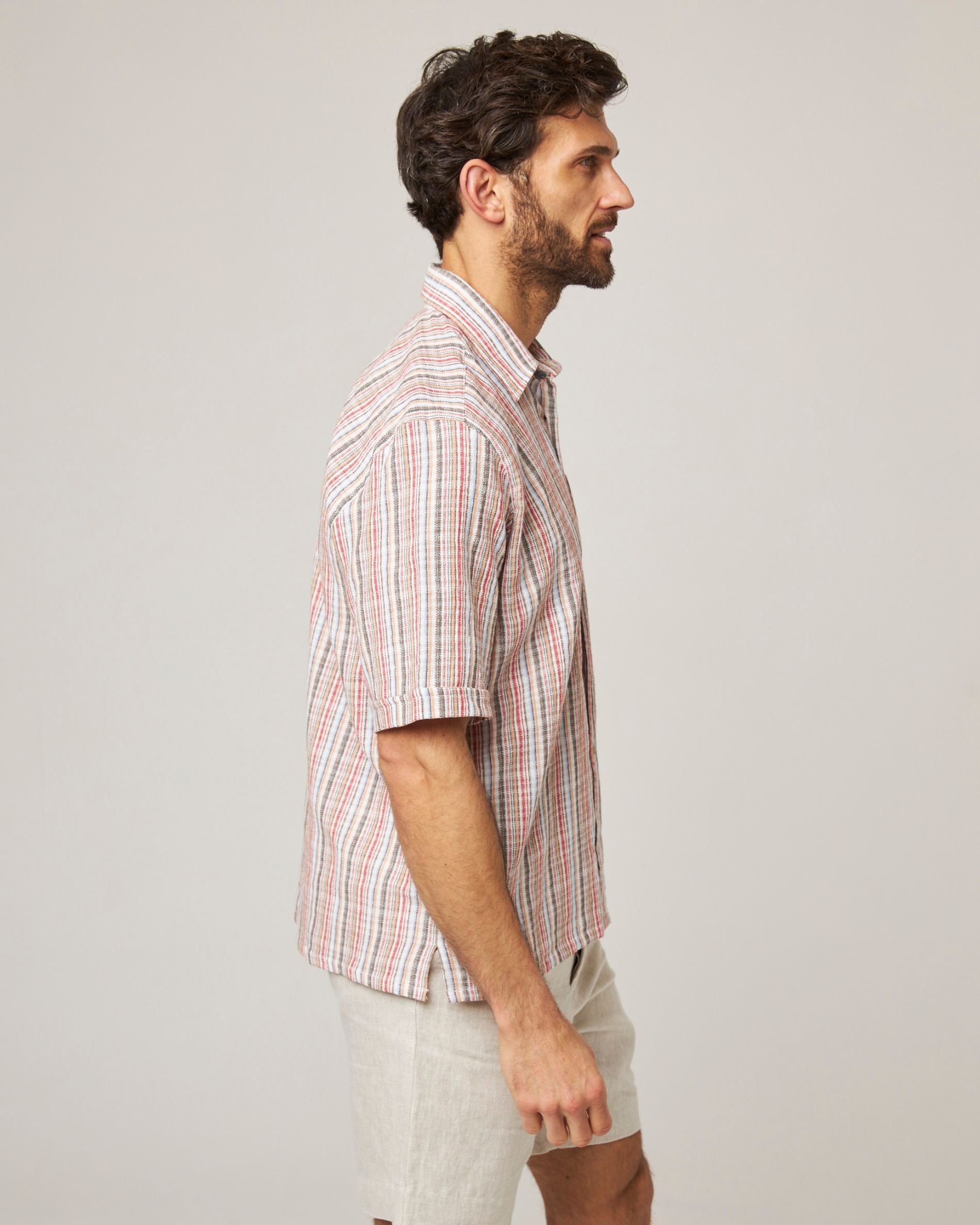 Image of model wearing Beach Shirt. 