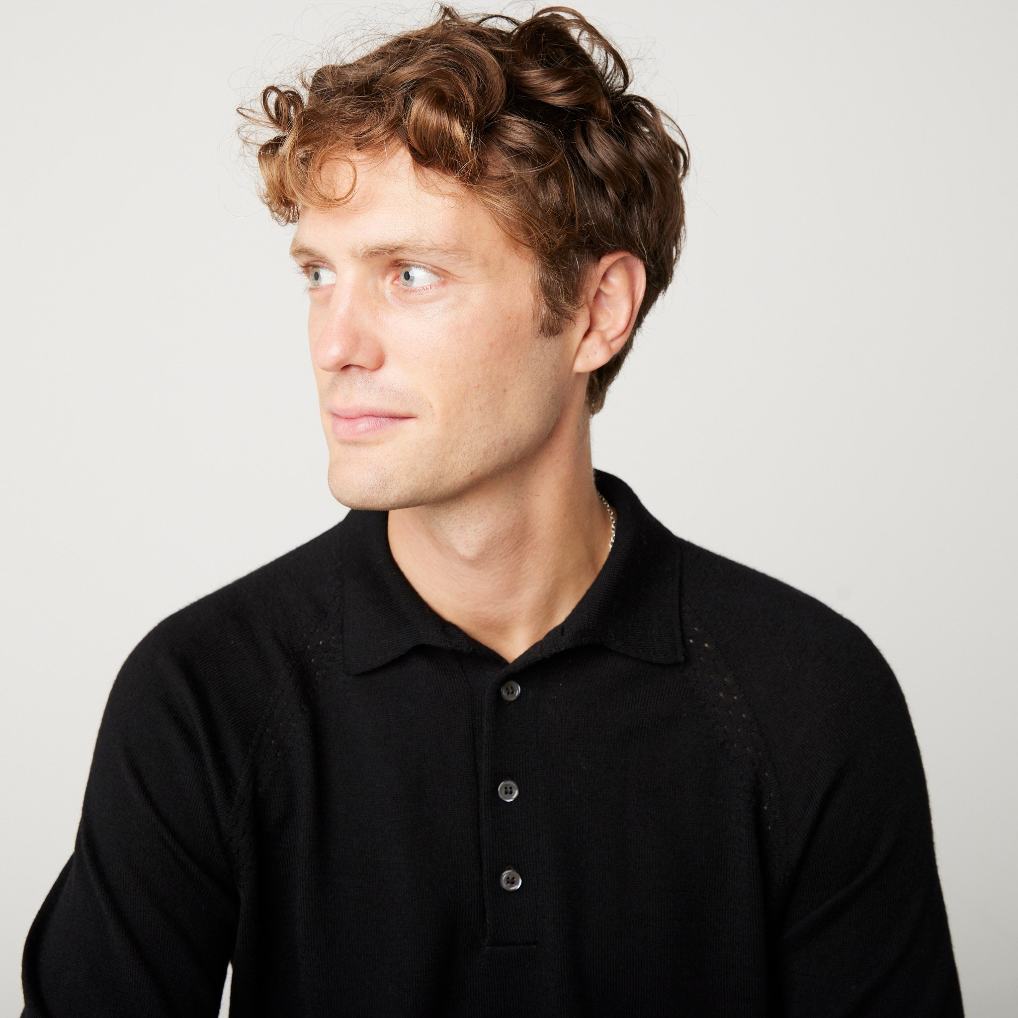 Image of model wearing Beauford Polo Shirt. Model is 6ft1in, chest size 38in and wearing size Medium