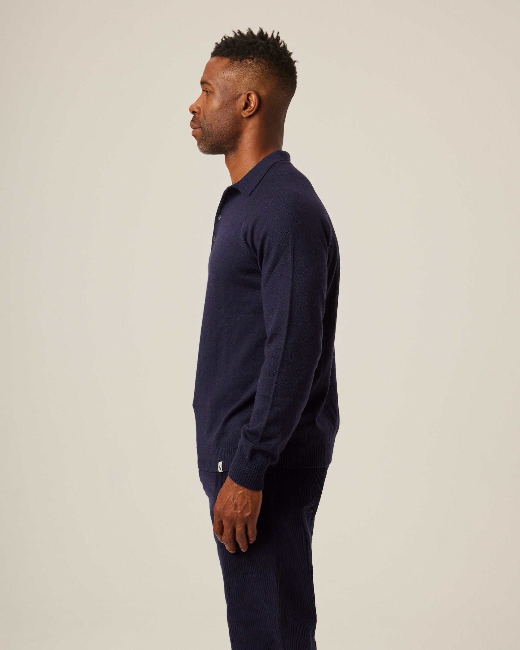 Image of model wearing Beauford Polo Shirt. Model is 6ft, chest size 36in and wearing size Small