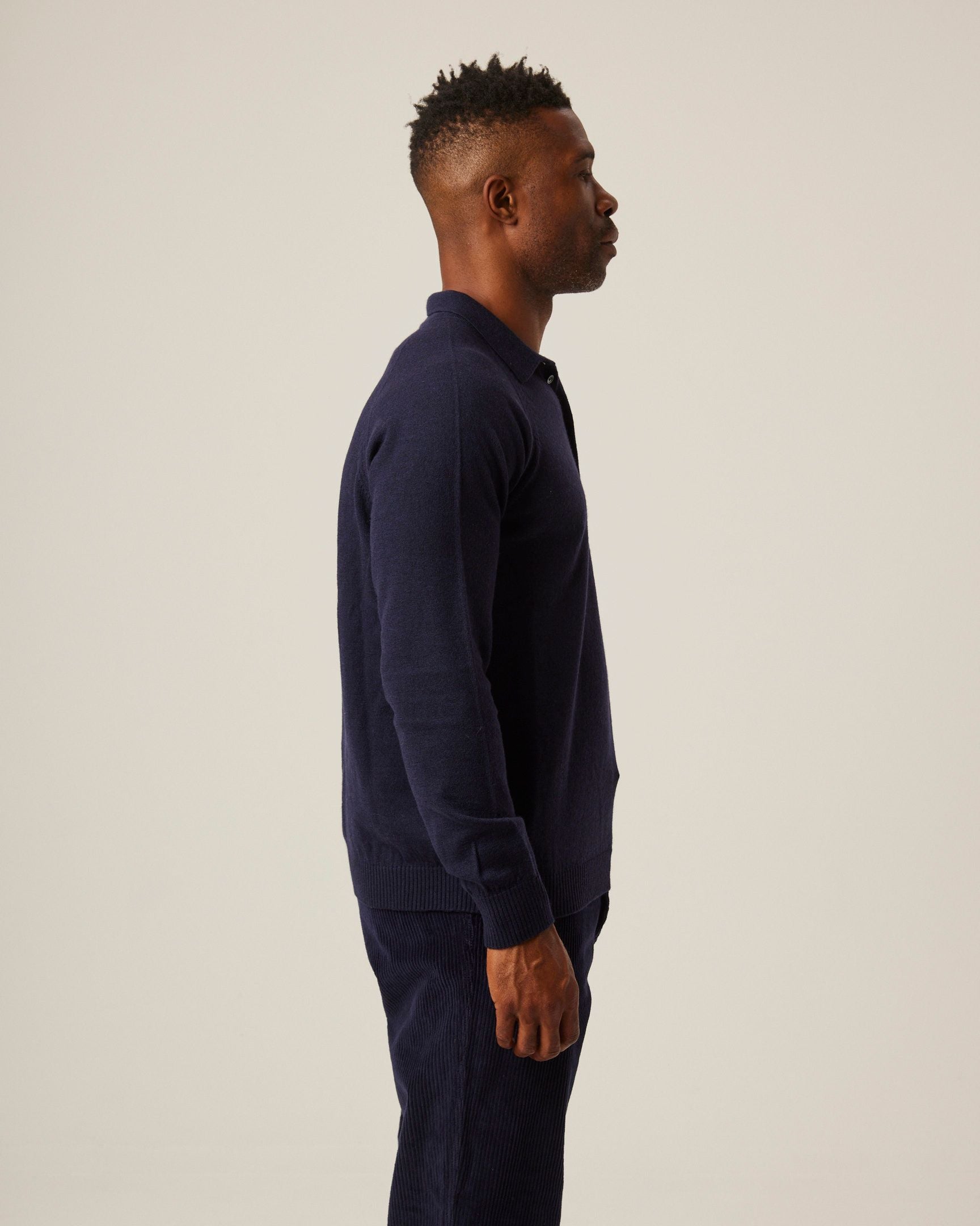 Image of model wearing Beauford Polo Shirt. Model is 6ft, chest size 36in and wearing size Small