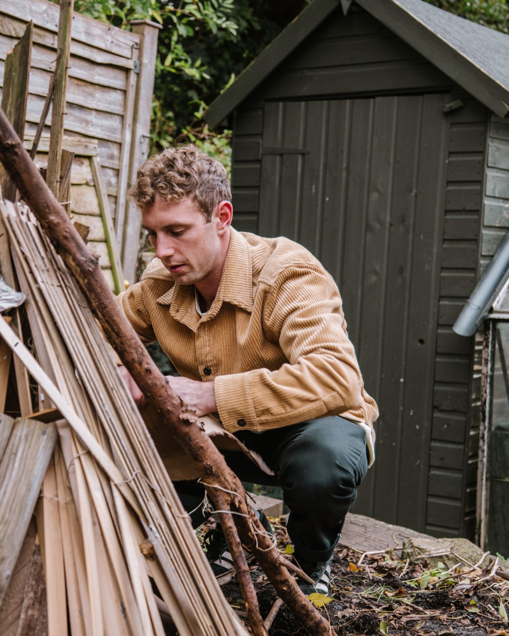 Image of model wearing Blake Overshirt. 