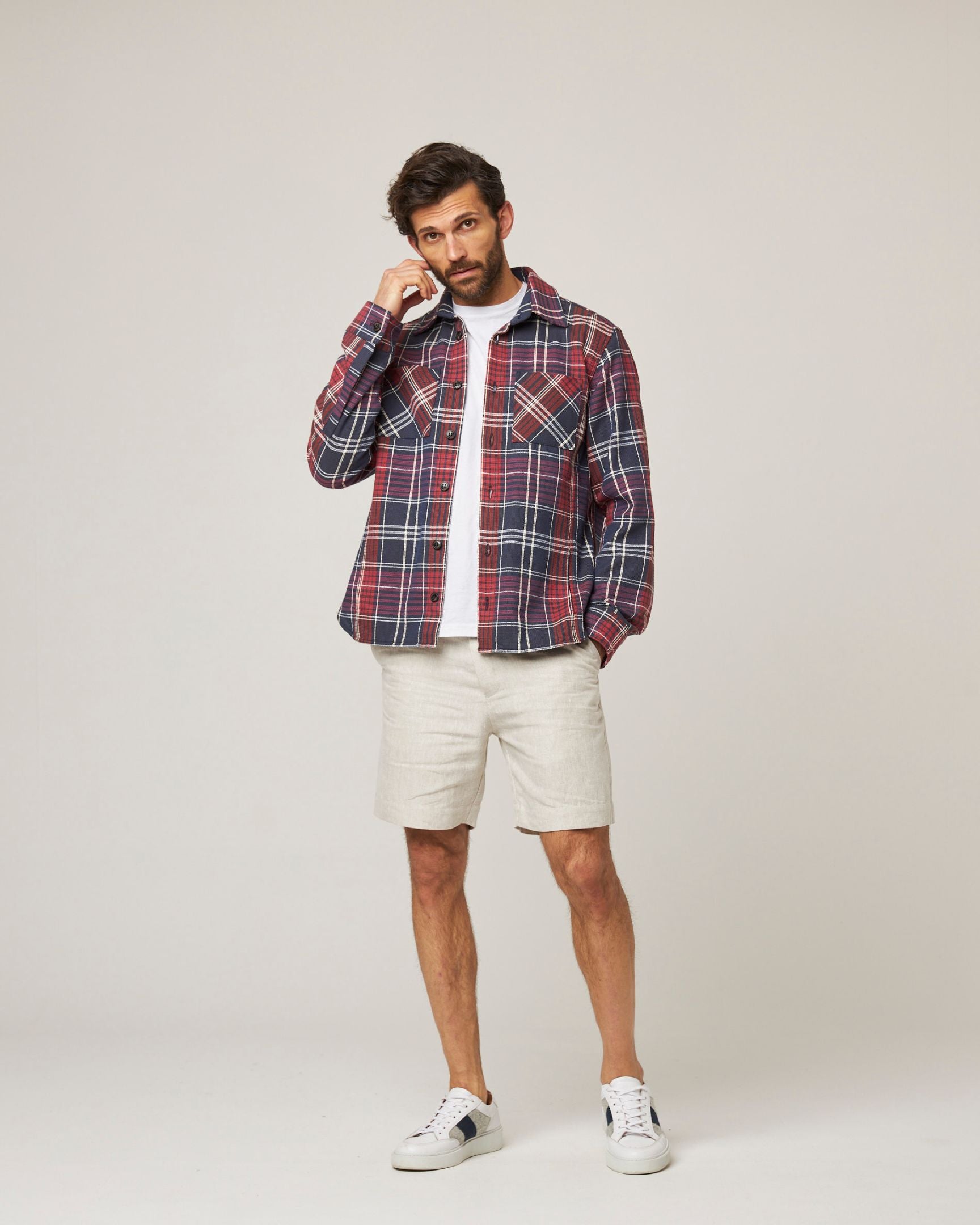 Image of model wearing Blunt Overshirt. 