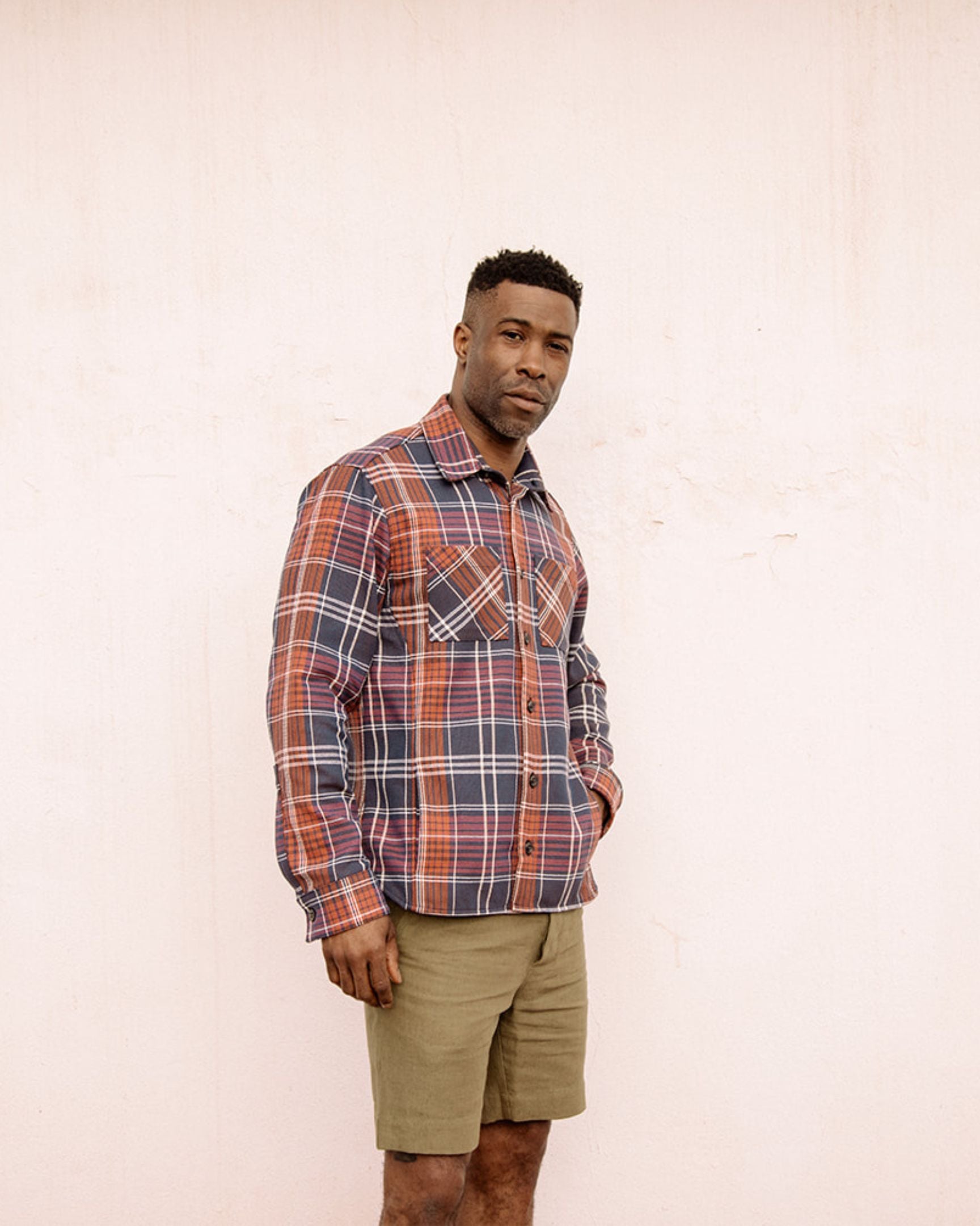 Image of model wearing Blunt Overshirt. 