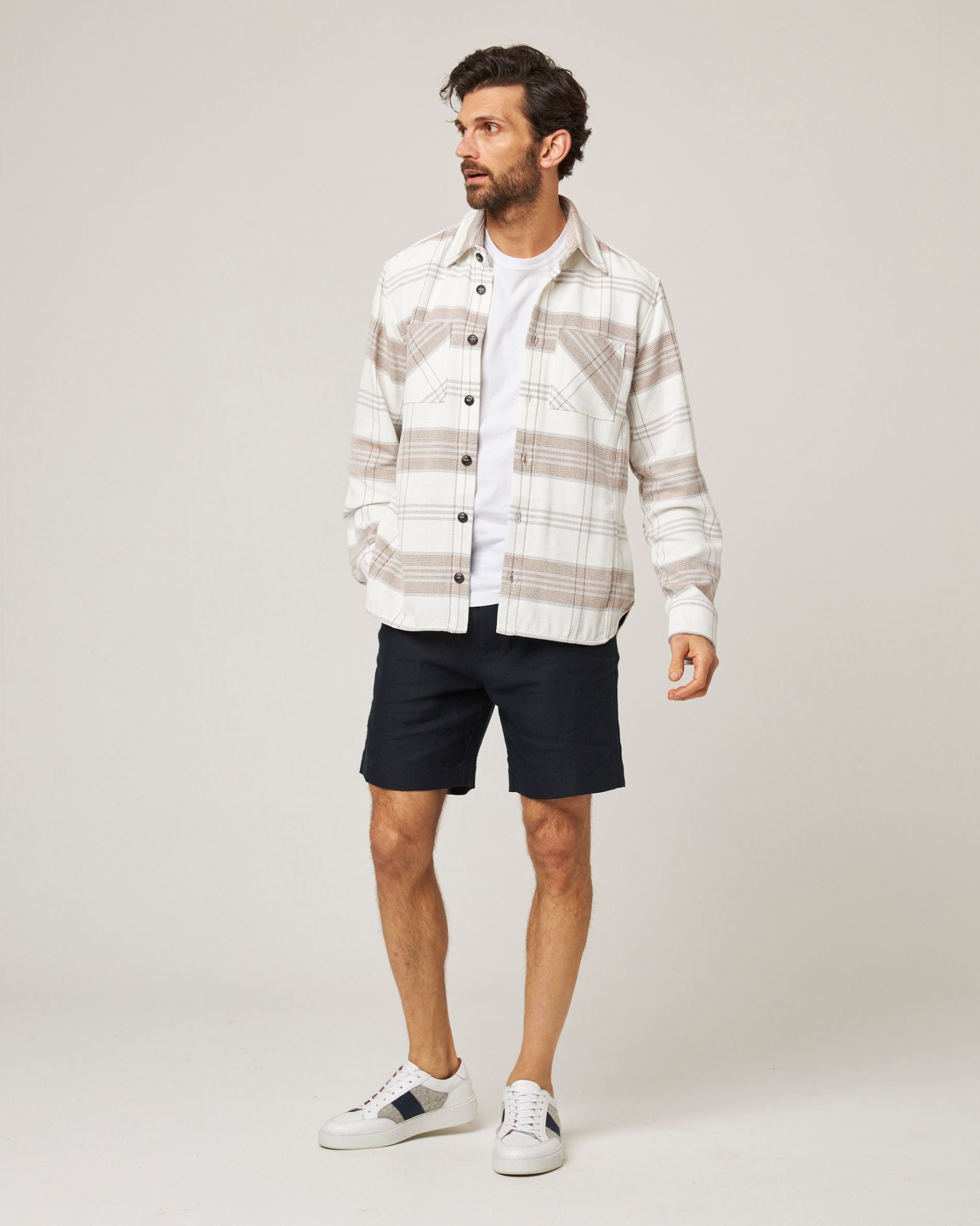 Image of model wearing Blunt Overshirt. 