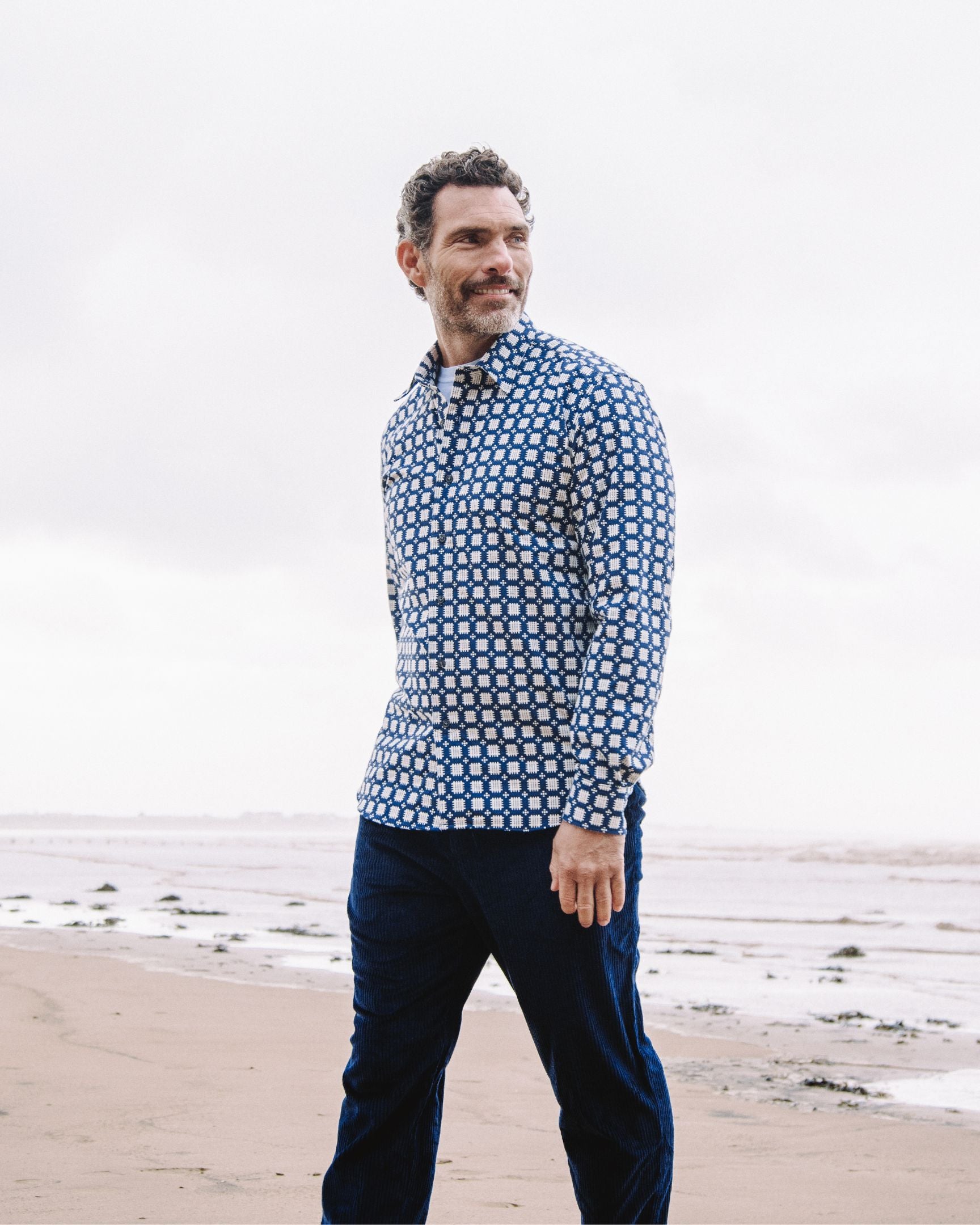 Image of model wearing Club Shirt. 