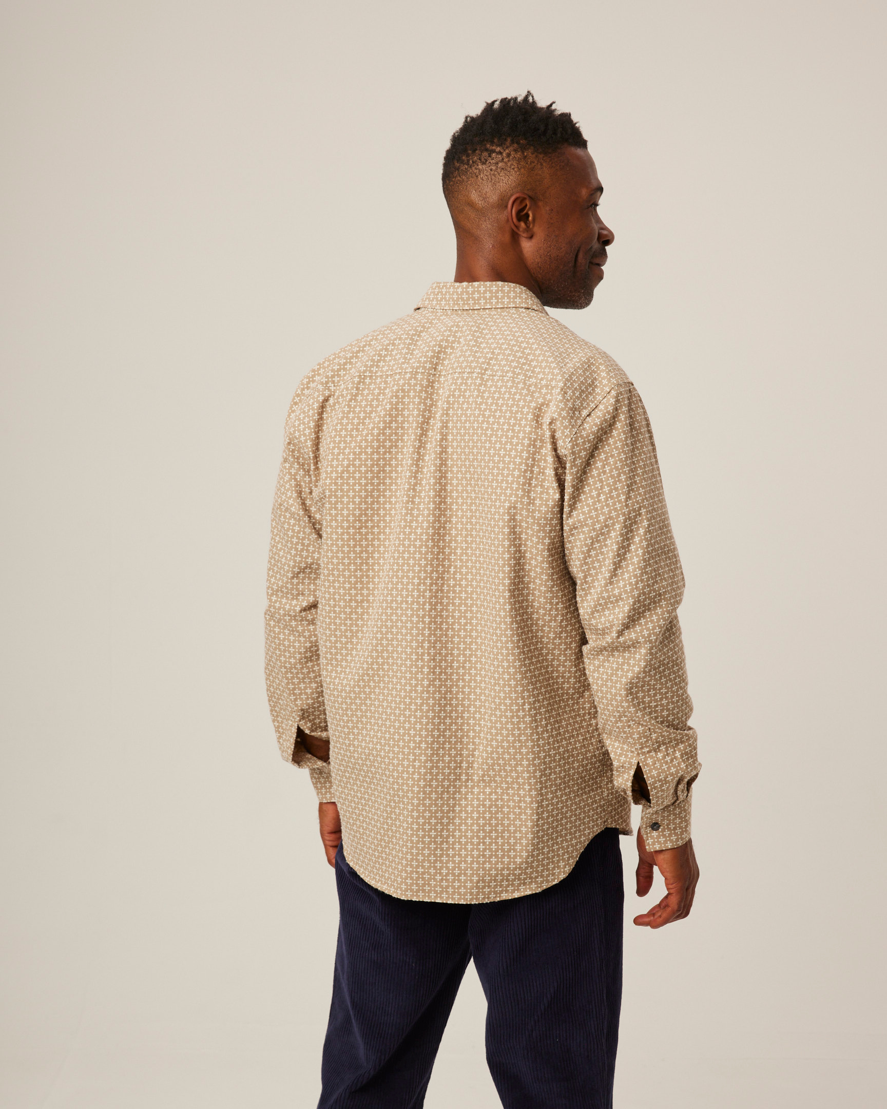 Image of model wearing Club Shirt. 