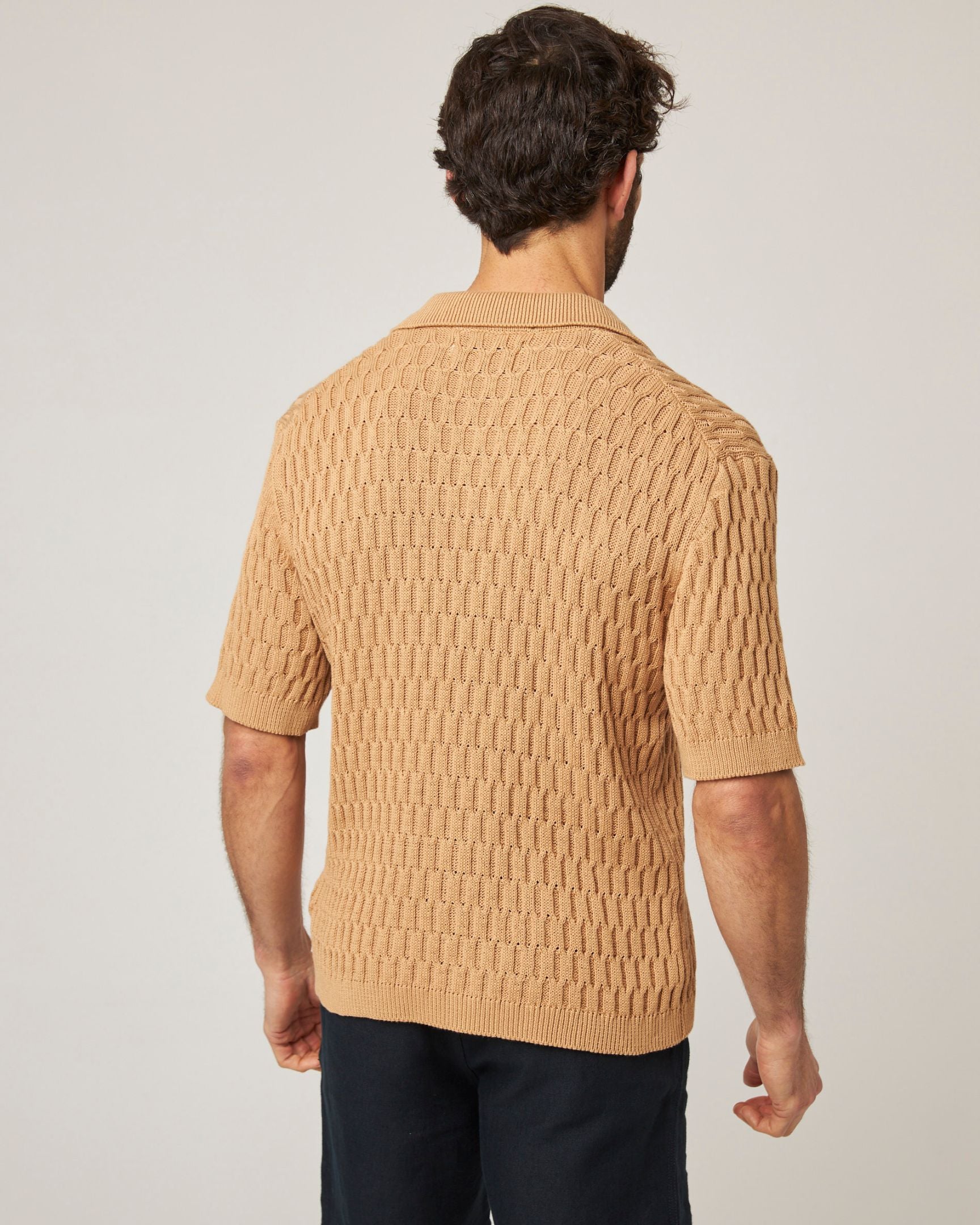 Image of model wearing Cove Knitted Shirt . 