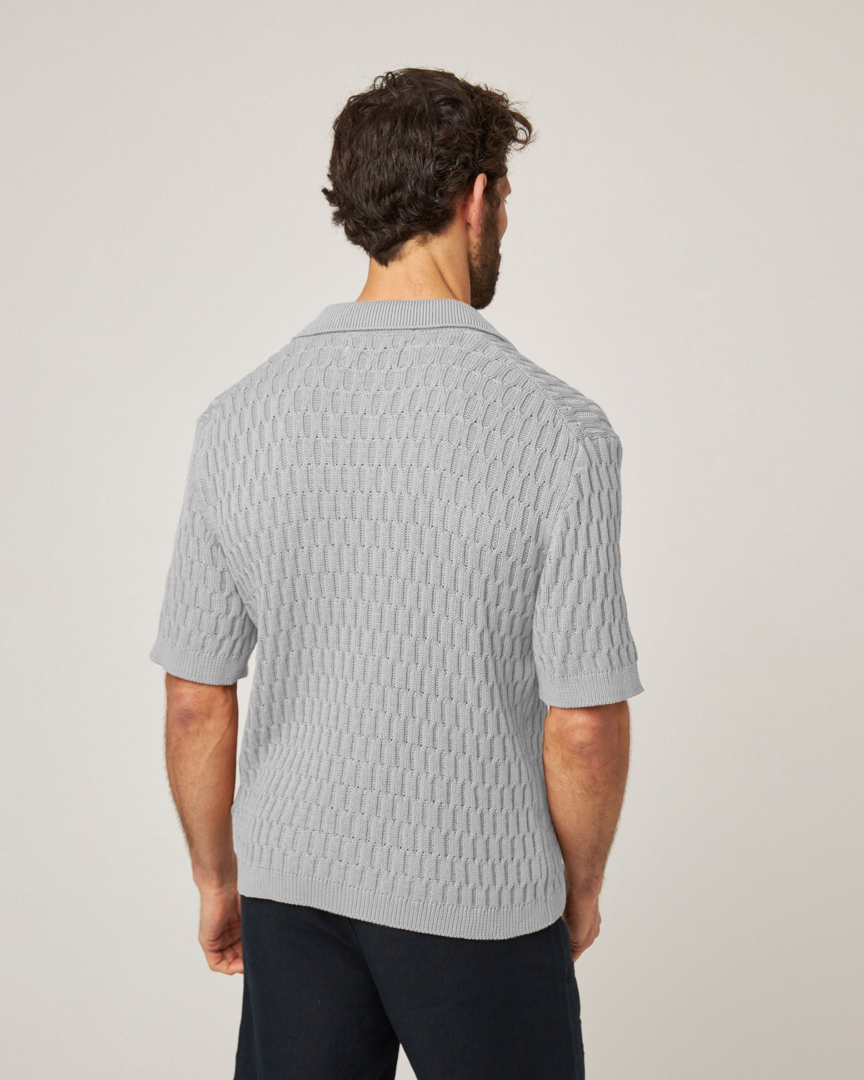 Image of model wearing Cove Knitted Shirt . 