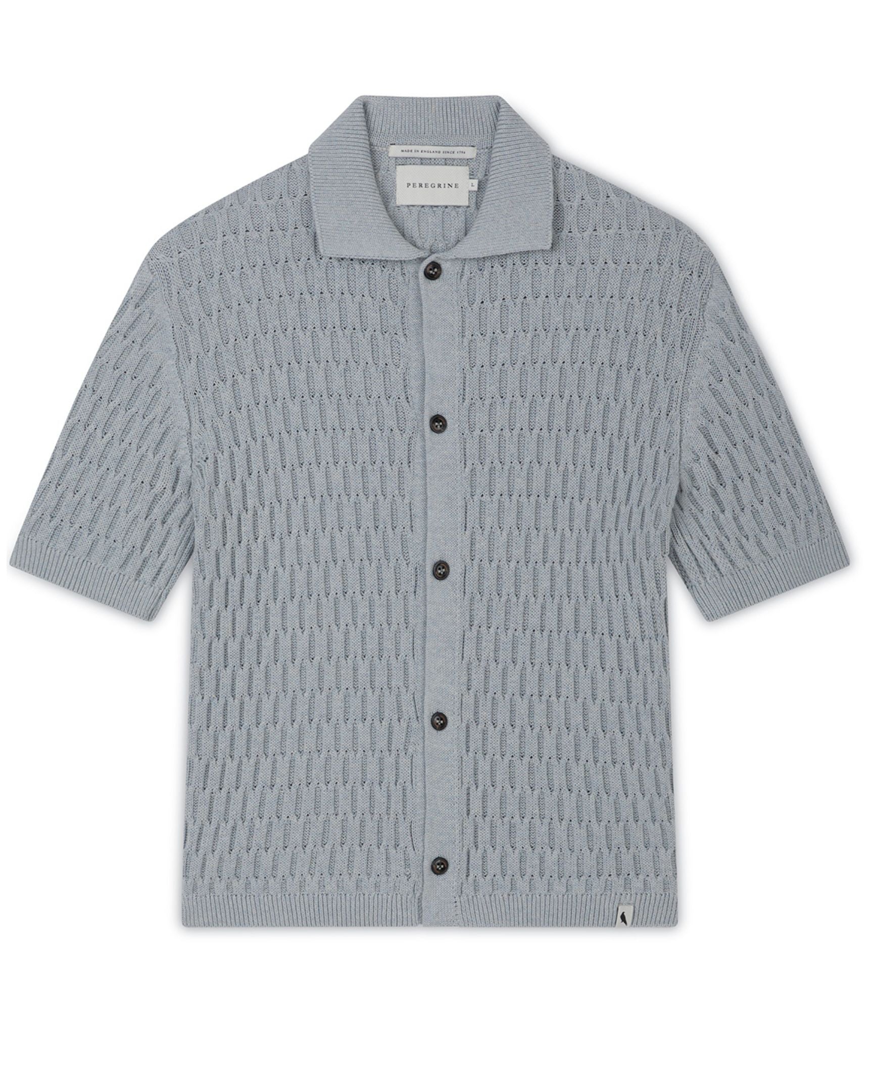 Image of model wearing Cove Knitted Shirt . 