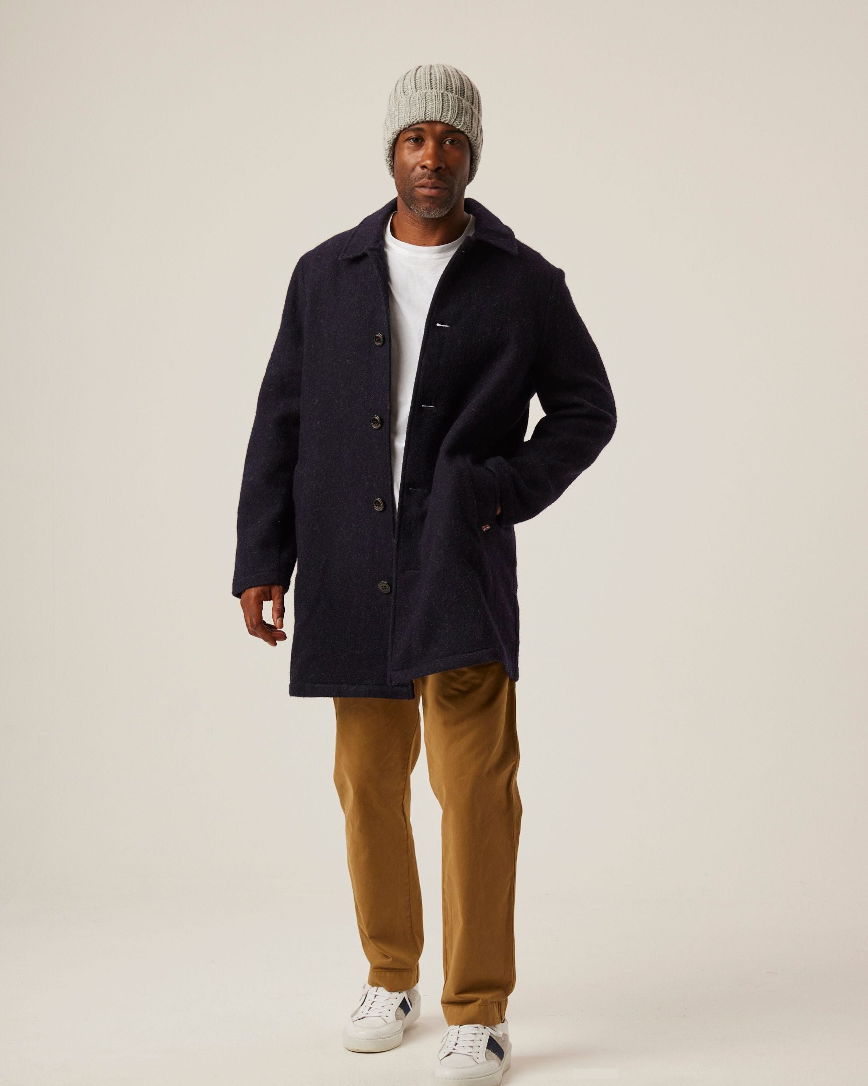 Image of model wearing Emerson Coat. 