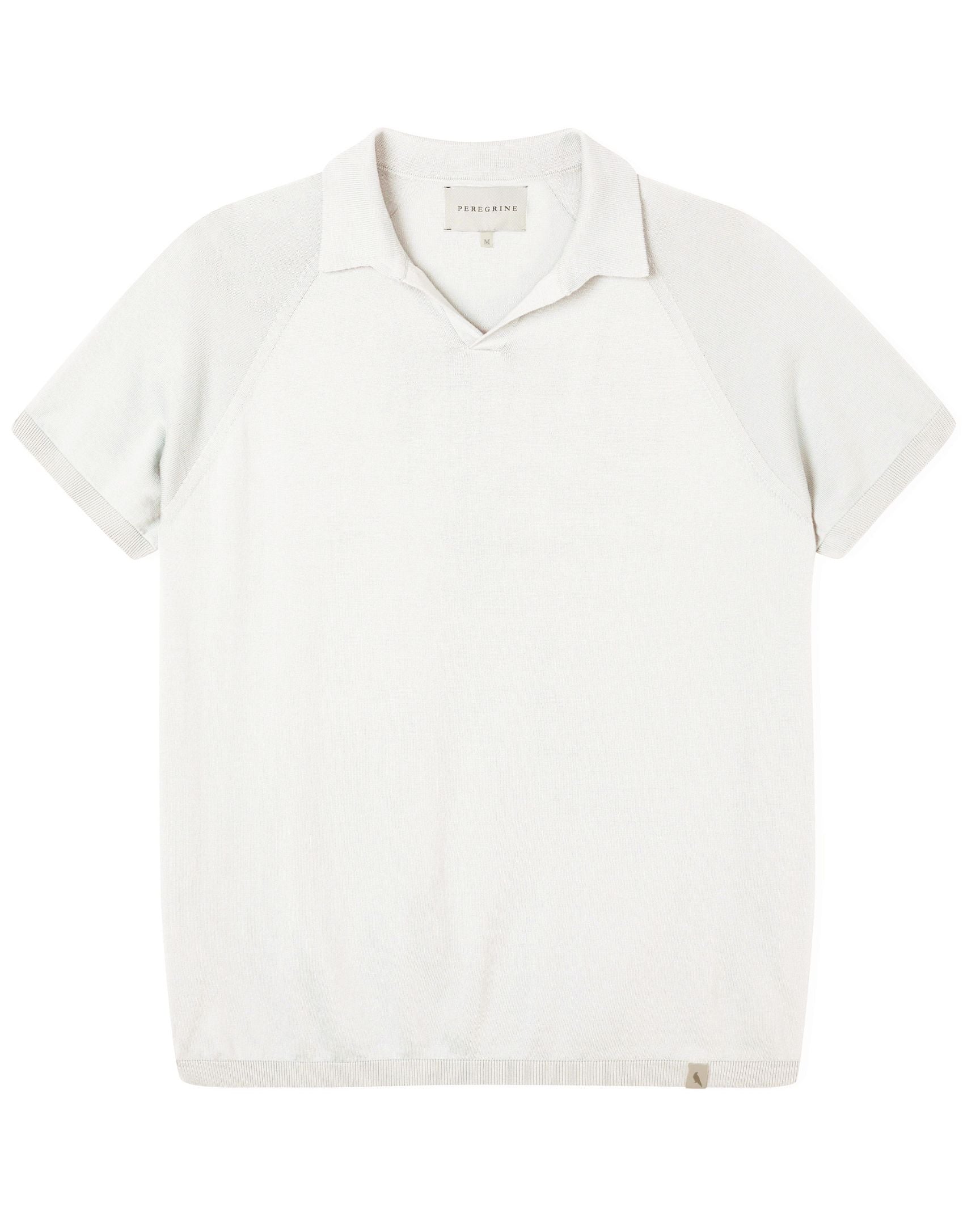 Image of model wearing Knitted Emery Polo Shirt. Model is 6ft, chest size 36in and wearing size Medium