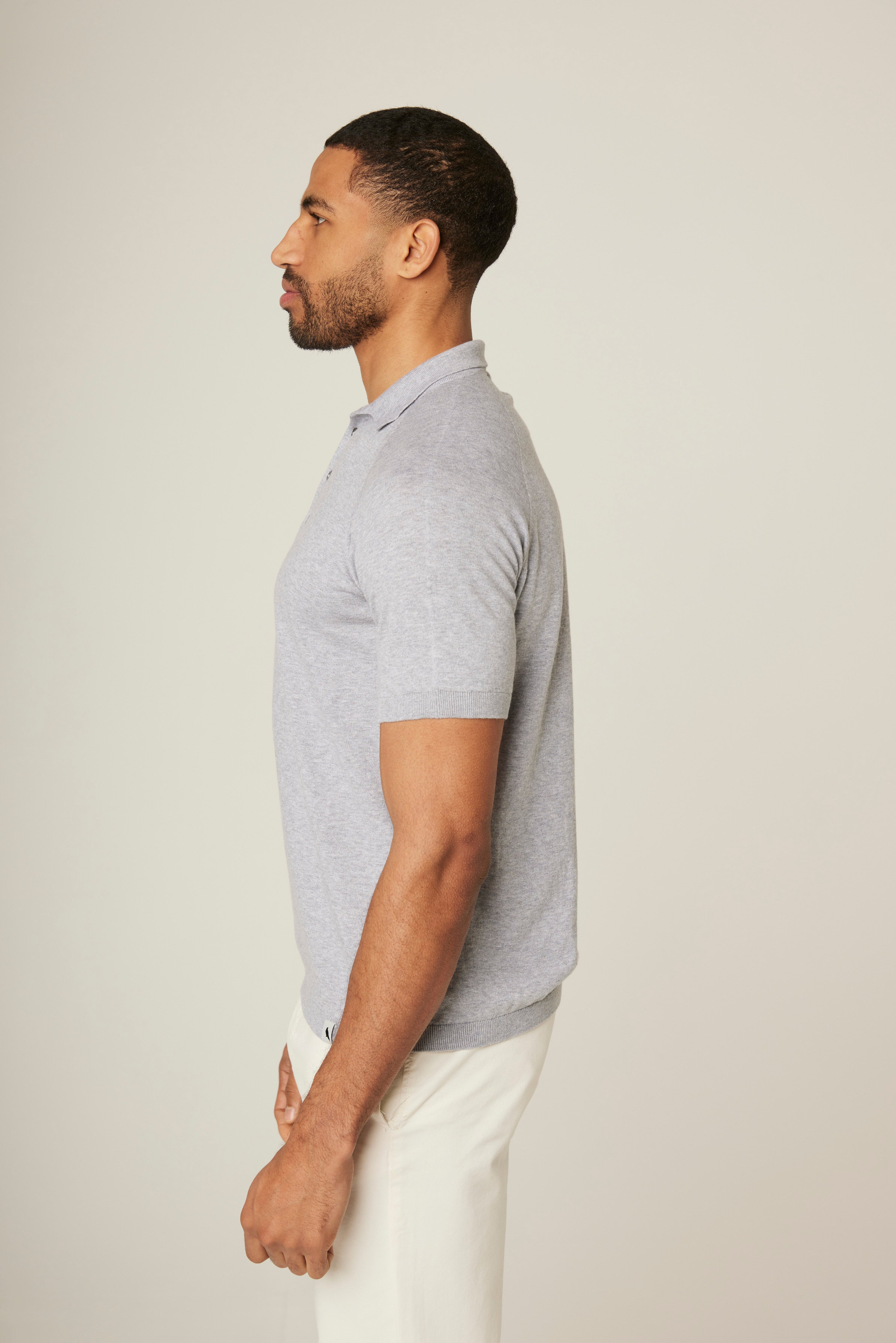 Image of model wearing Jones Polo Shirt . 