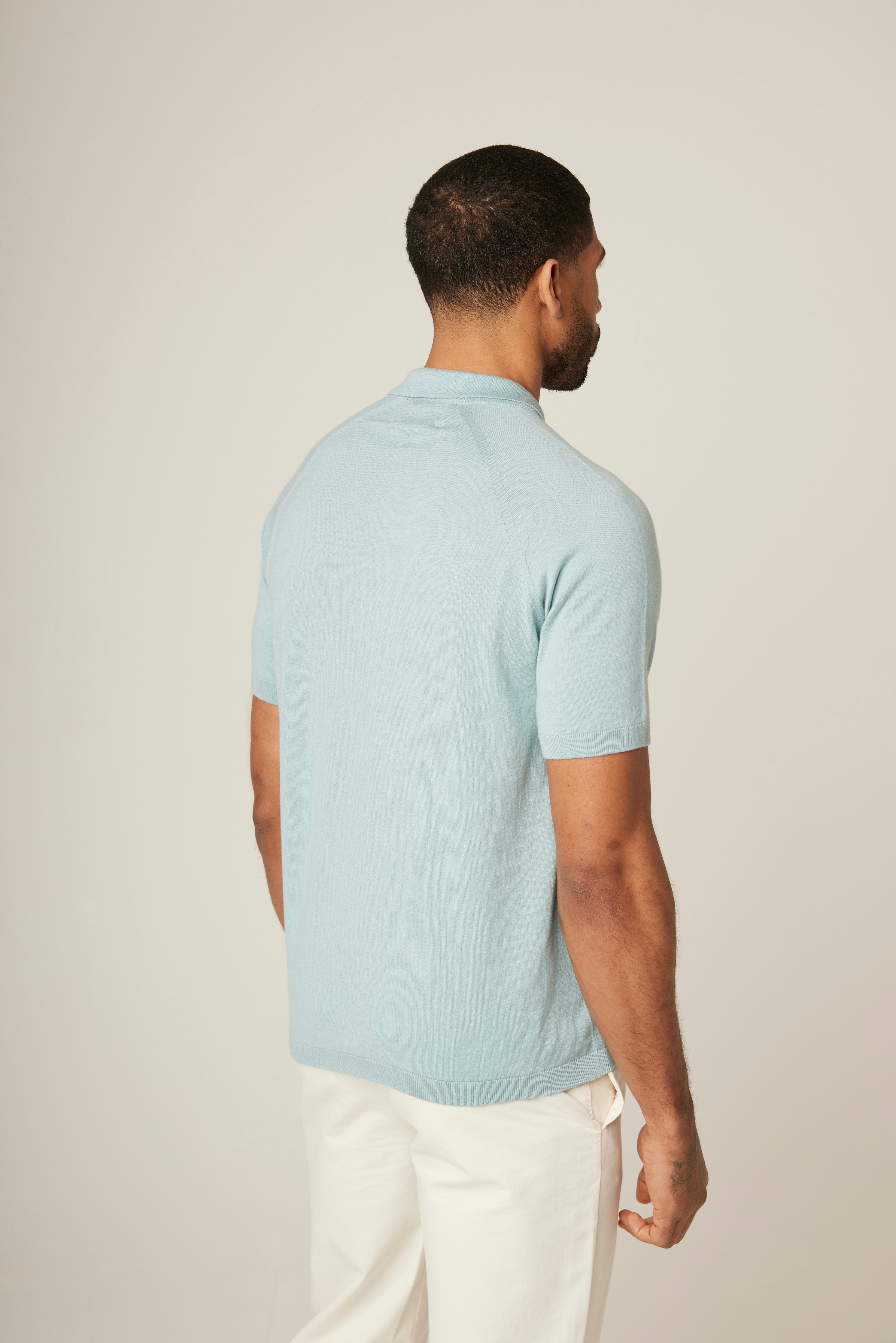 Image of model wearing Jones Polo Shirt . 