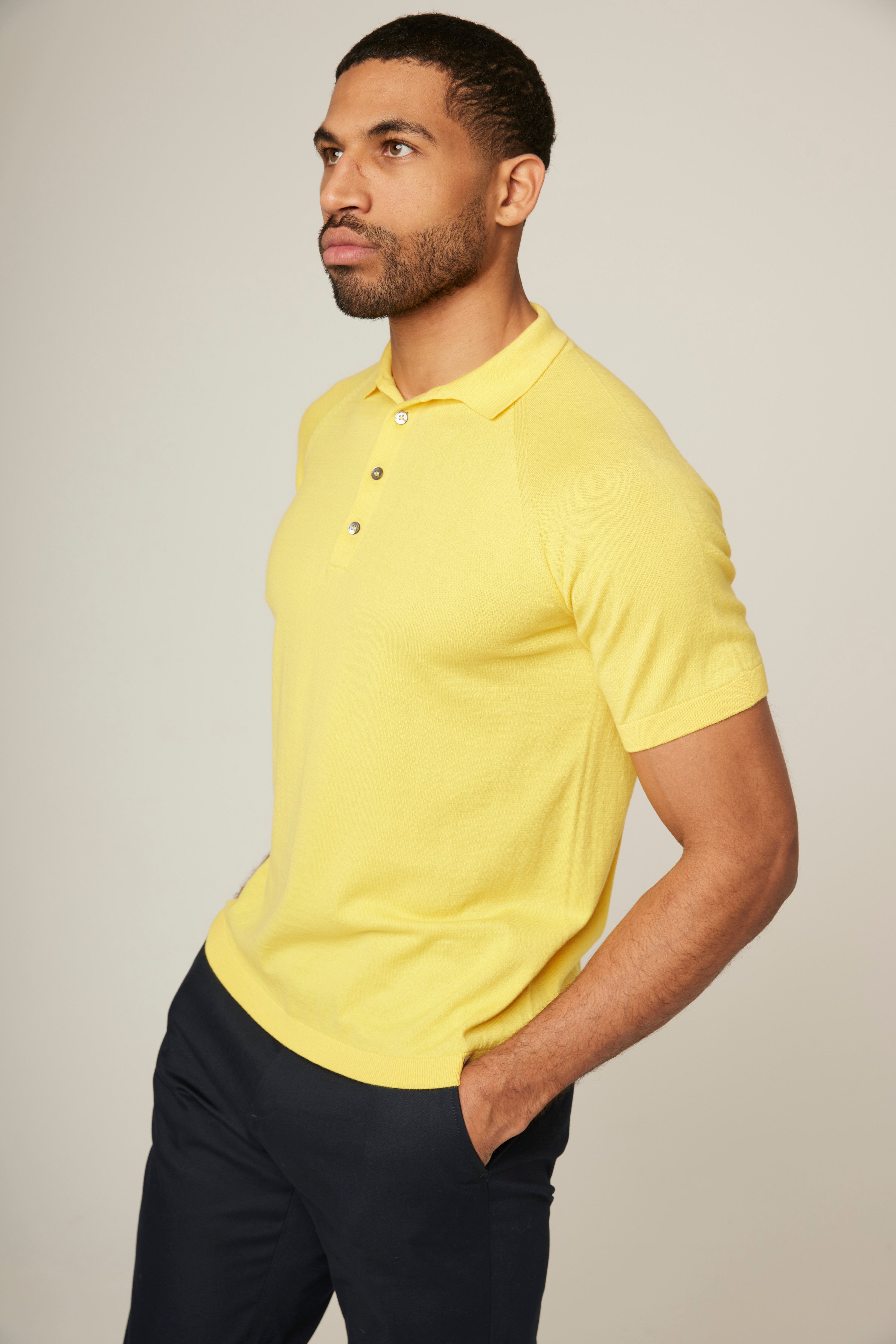 Image of model wearing Jones Polo Shirt . 