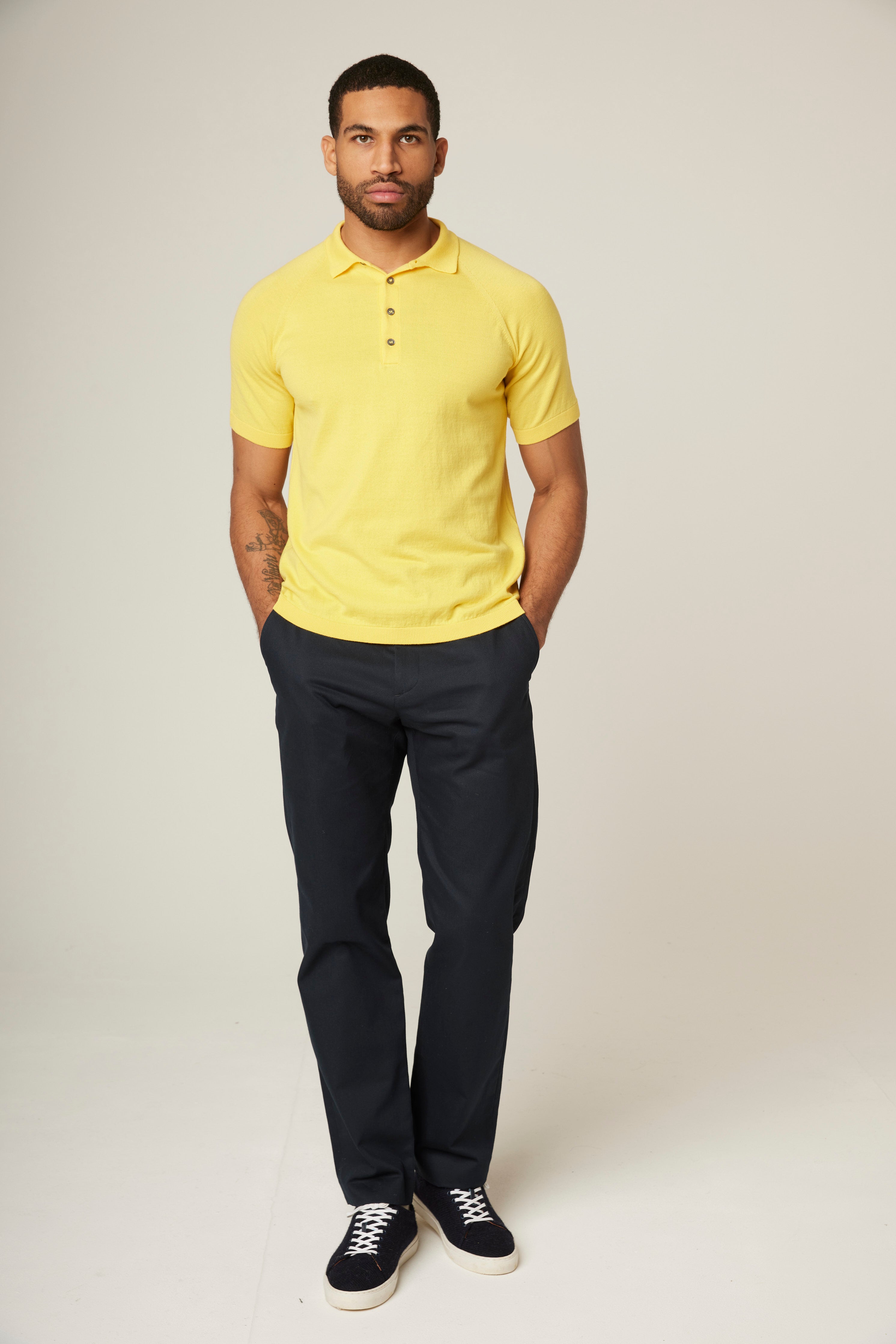 Image of model wearing Jones Polo Shirt . 